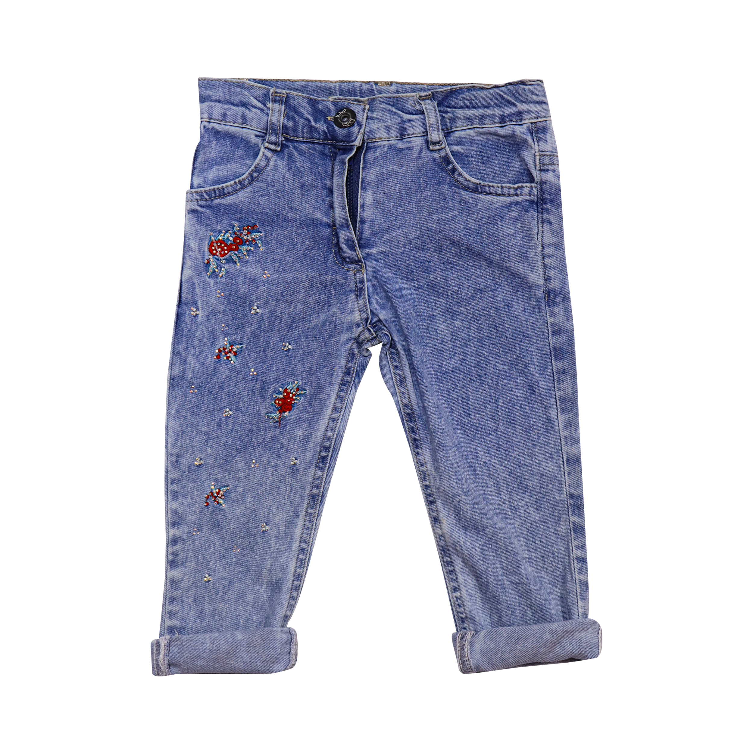 Kids Stylish 3-Piece Outfit – Top & Blue Sequin Set