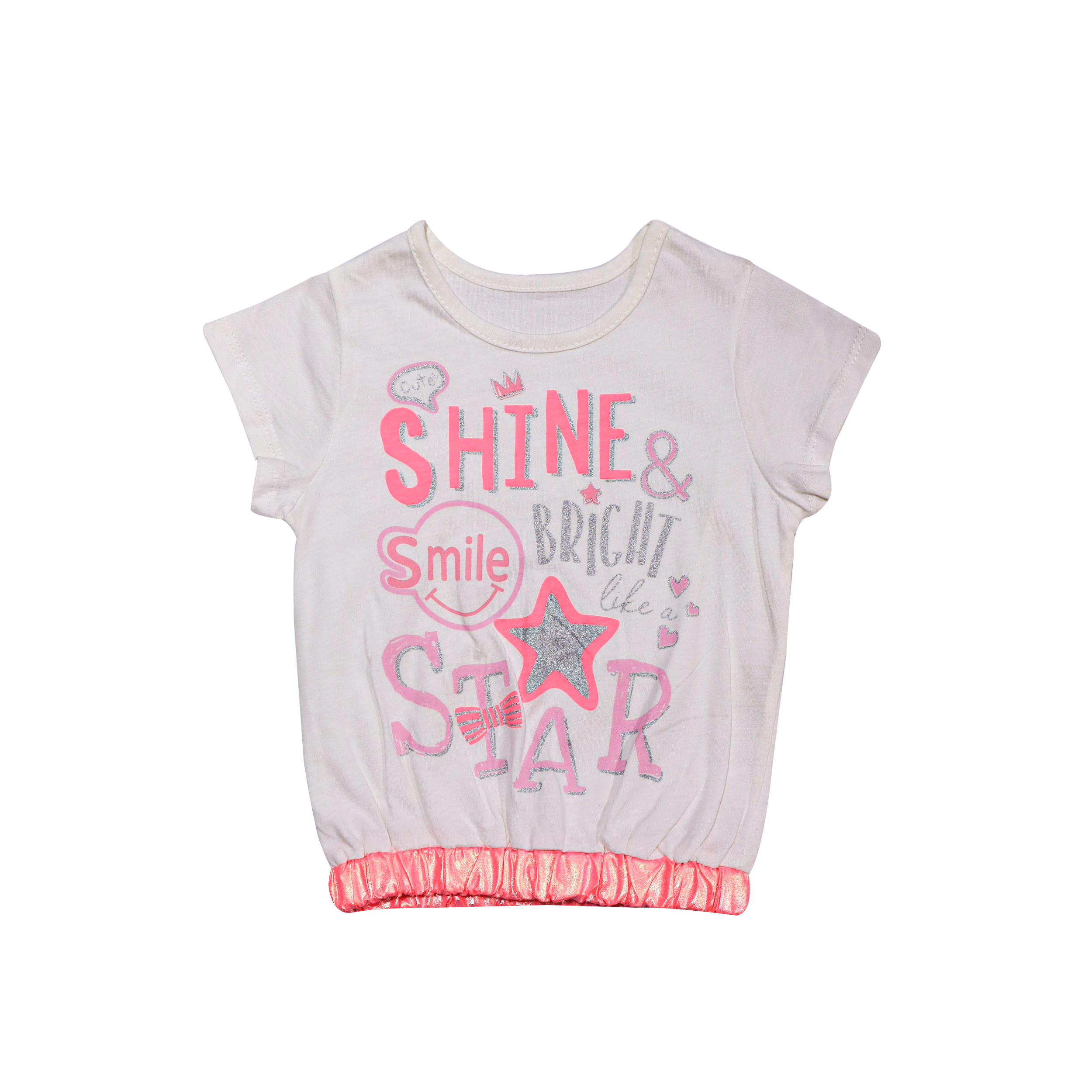 Kids Stylish 3-Piece Outfit – White Top & Blue Sequin Set