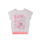 Kids Stylish 3-Piece Outfit – White Top & Blue Sequin Set