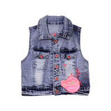 Kids Stylish 3-Piece Outfit – White Top & Blue Sequin Set
