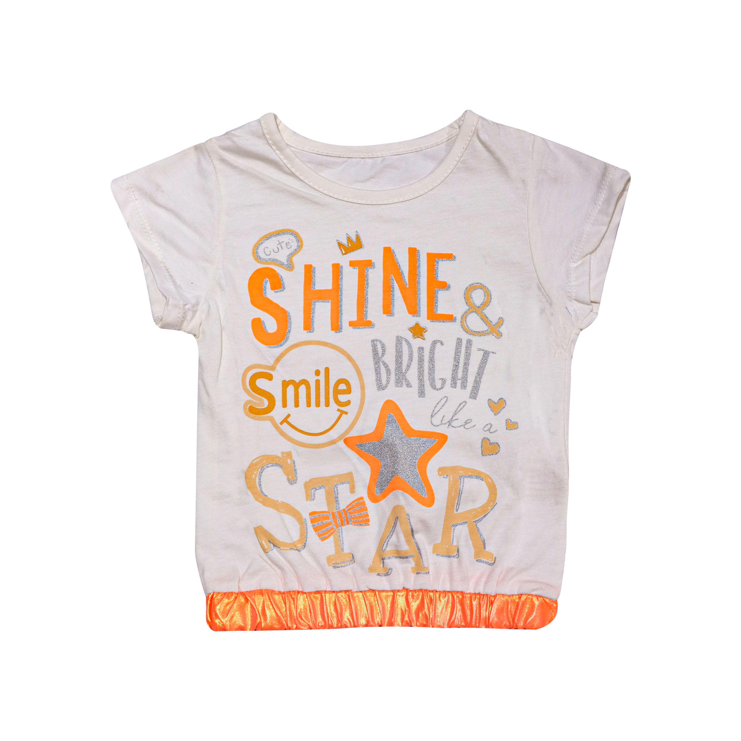 Kids Stylish 3-Piece Outfit – White Top & Blue Sequin Set
