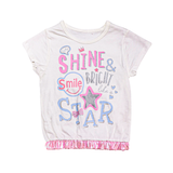 Kids Stylish 3-Piece Outfit – White Top & Blue Sequin Set