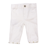 Baby Girls White Cotton Pant | Little Darling