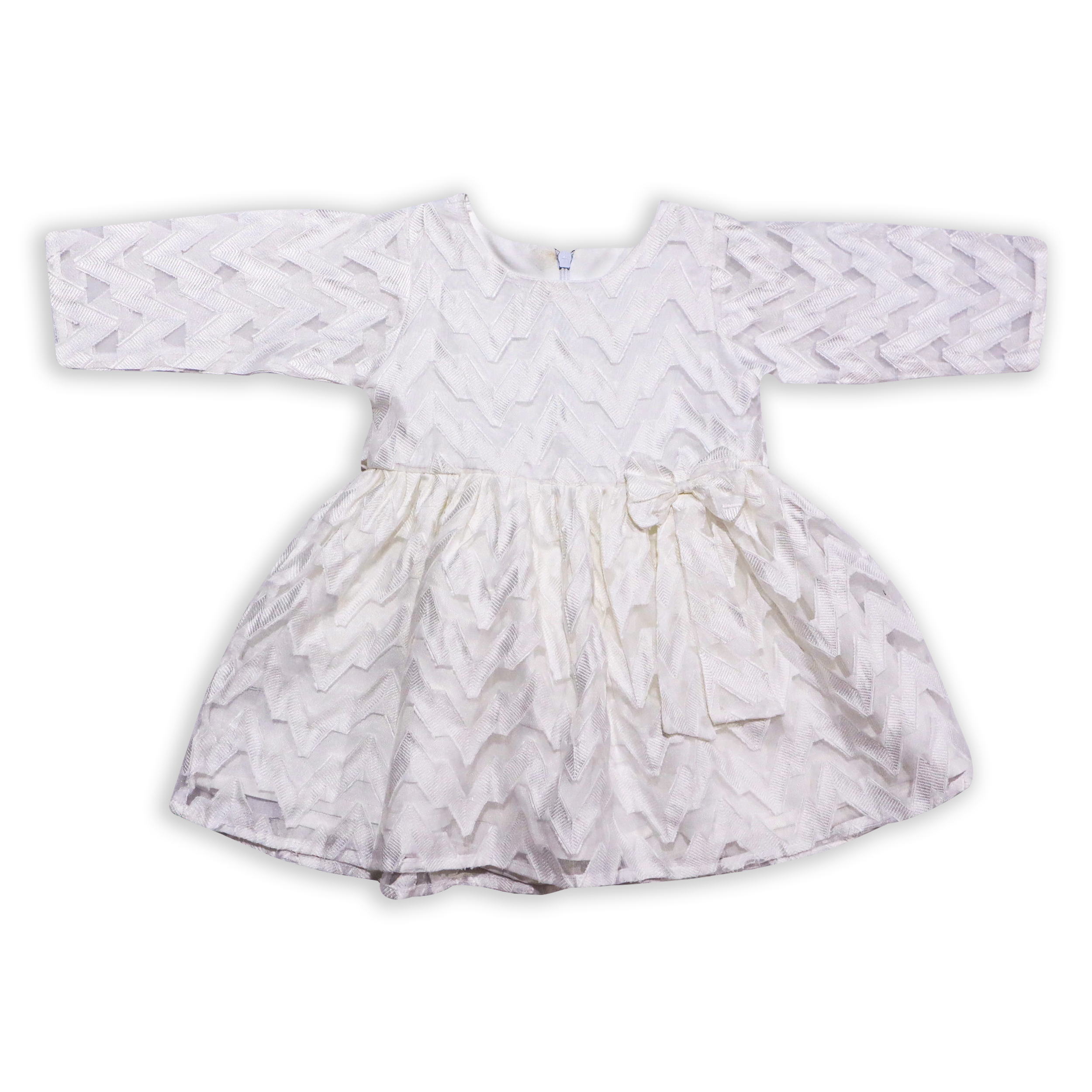 Cotton Girls Frock Full Sleeve With Bow