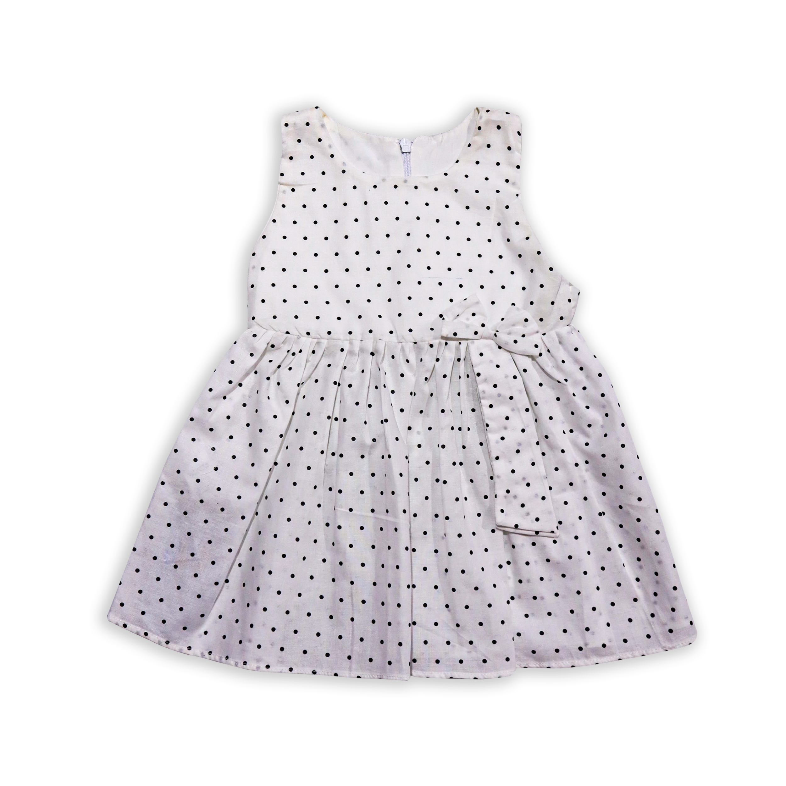 Cotton Girls Frock Sleeveless With Bow