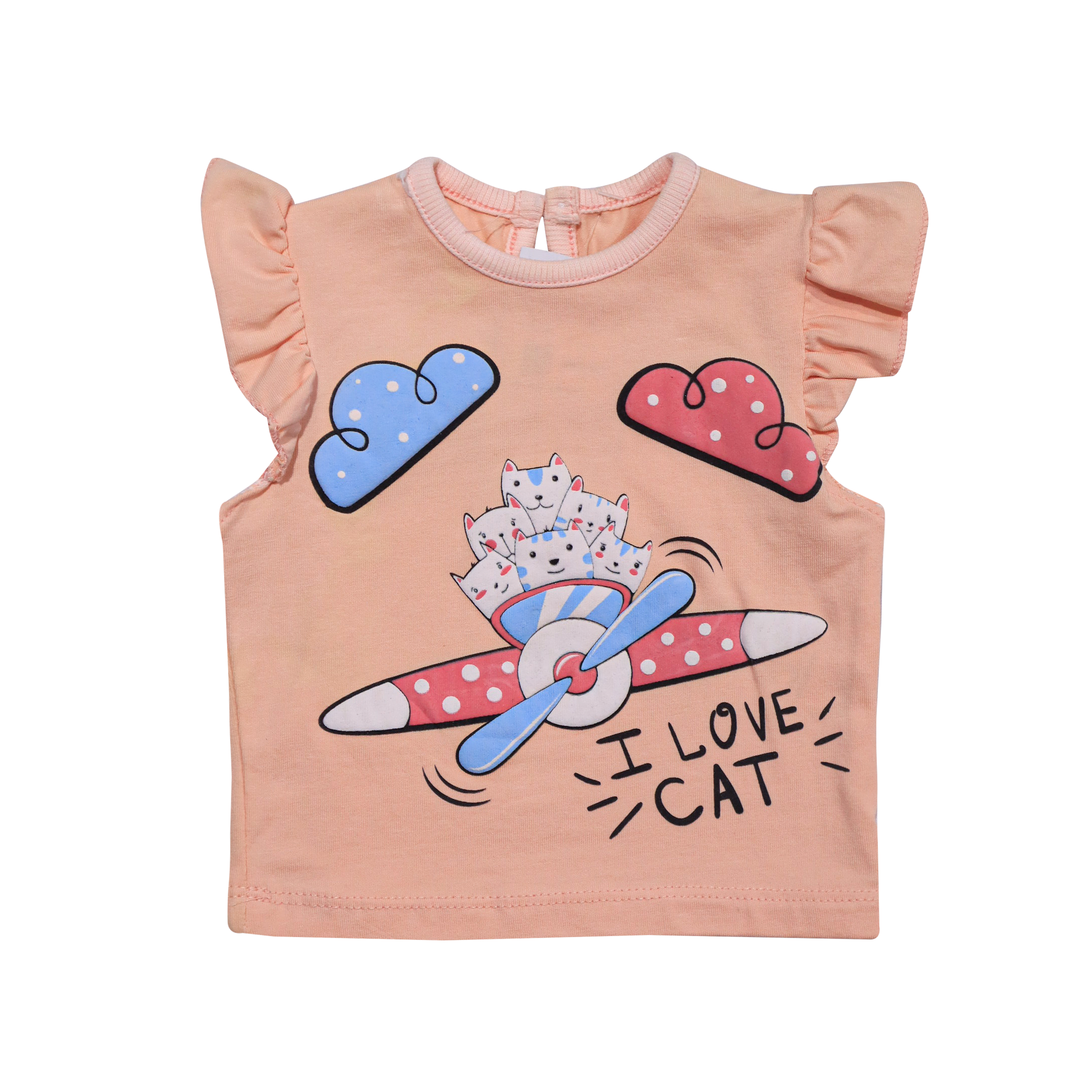 Girls Outfit Set Airplane Print