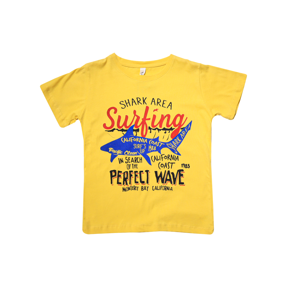 Kids T-Shirt Yellow Color Shark Print | Little Darling Price in Pakistan