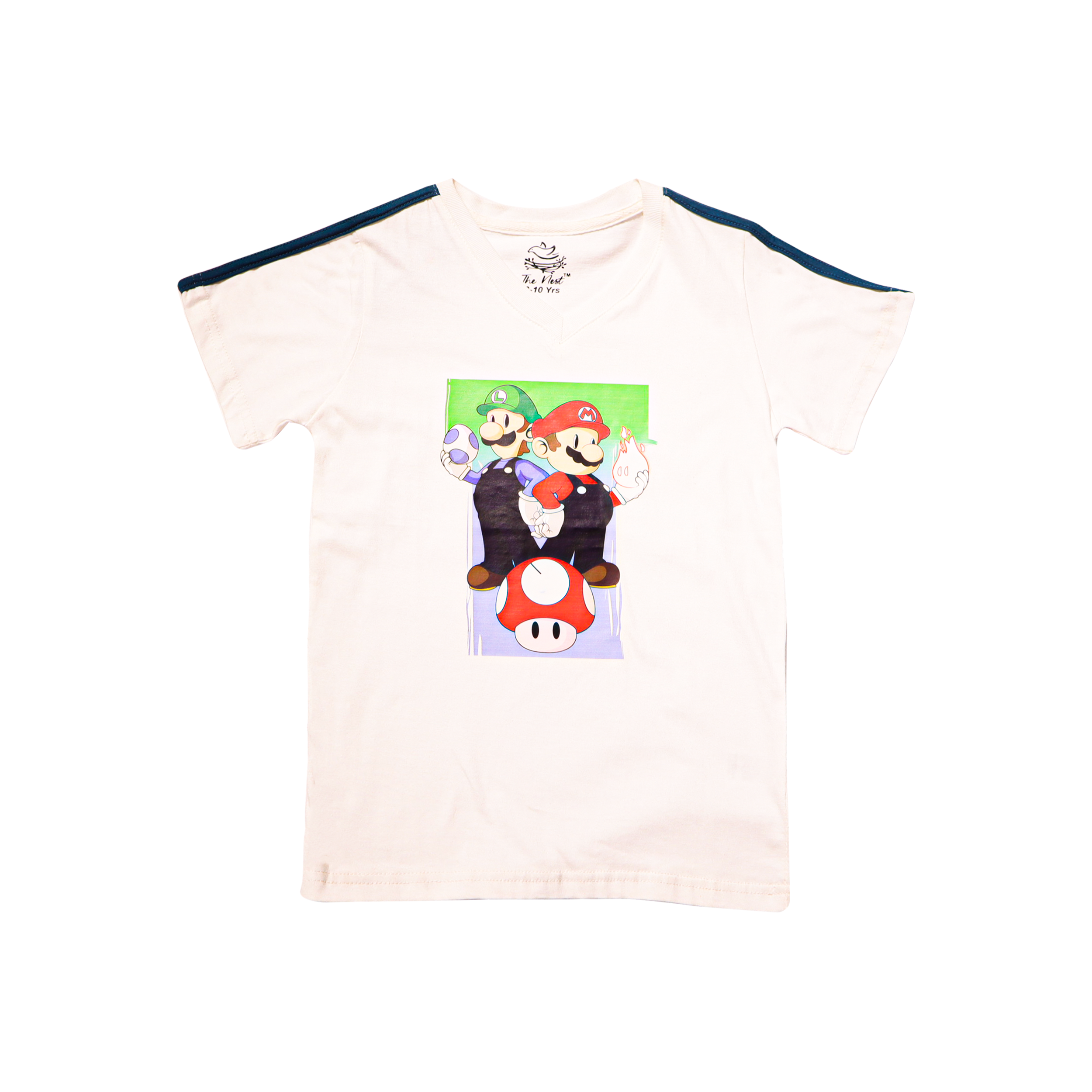Kids T-Shirt White Color Cartoon Print by Little Darling