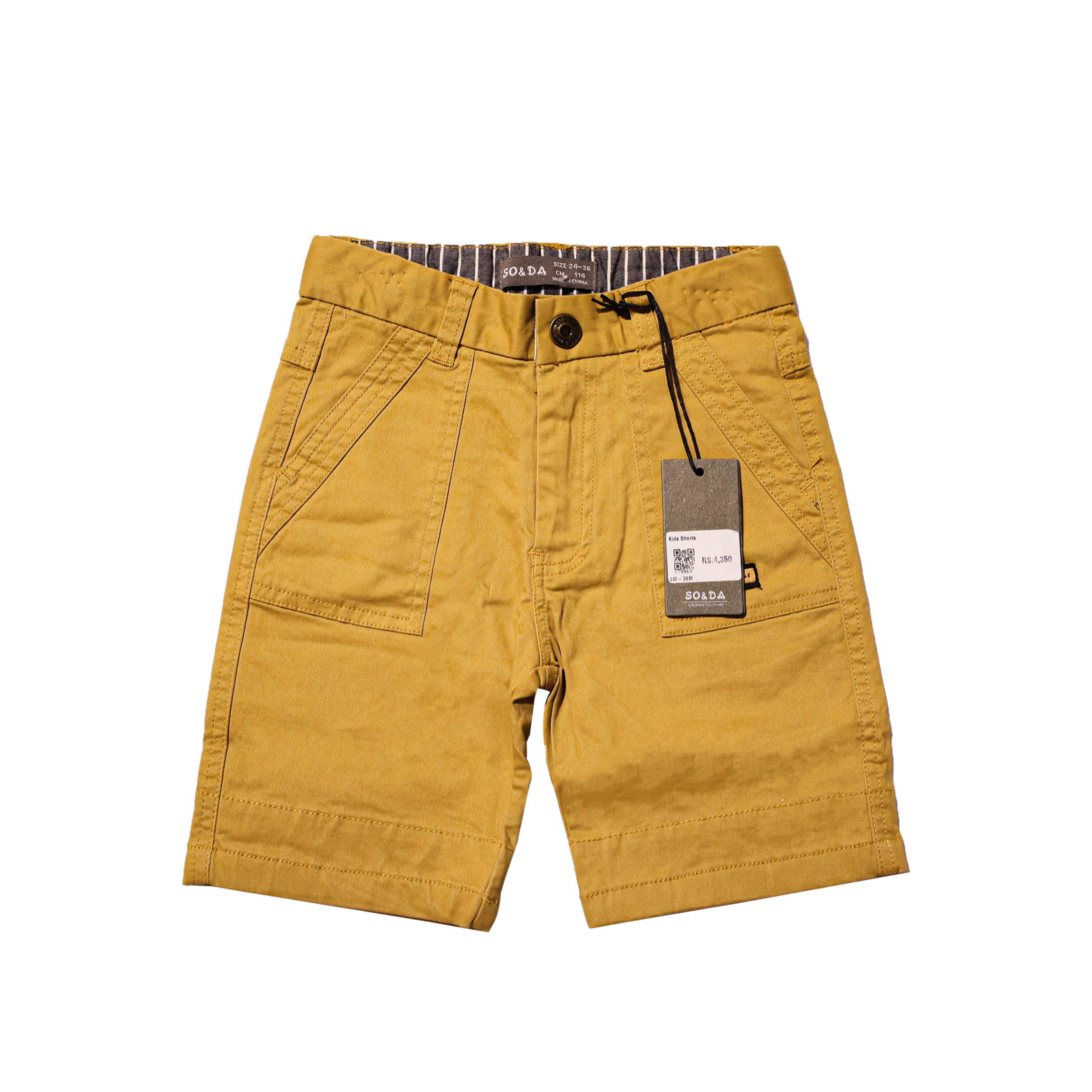 Kids Yellow Cotton Shorts