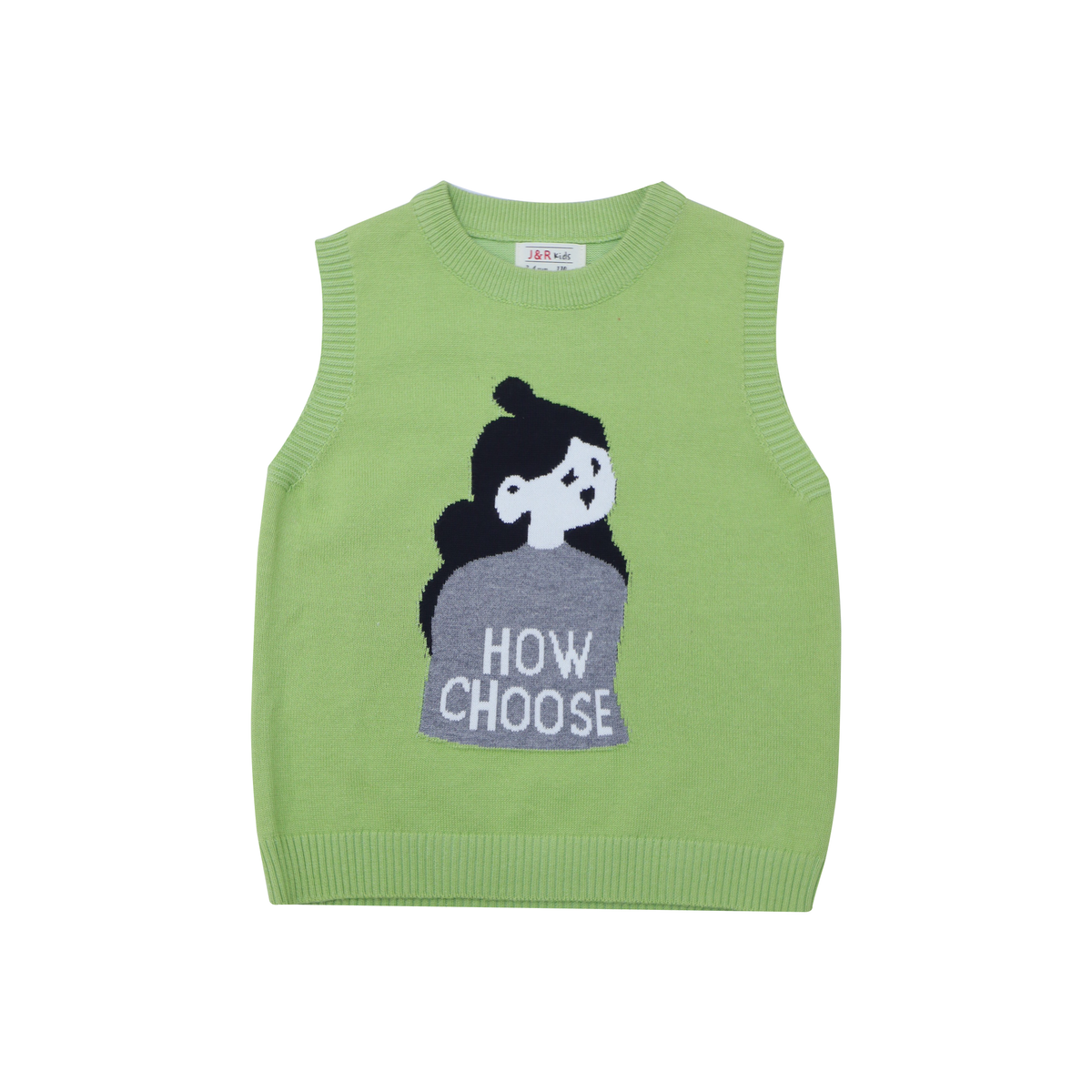 Sweater Round Neck Sleeveless Light green | Little Darling Price in Pakistan