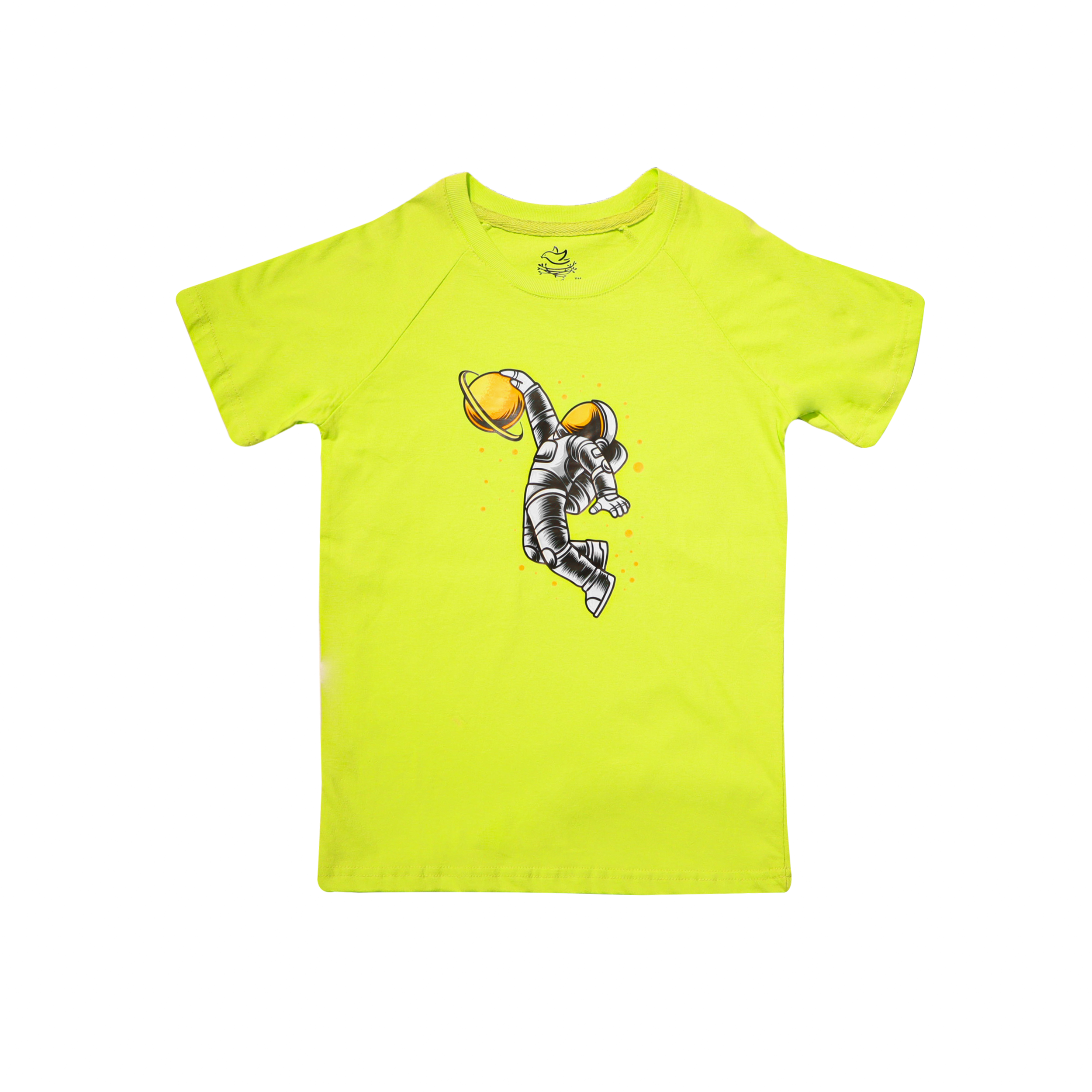 Kids T-Shirt Yellow Color Astronaut Print by Little Darling