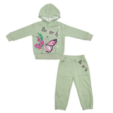 Girls Hoodie Suit Butter Fly Print