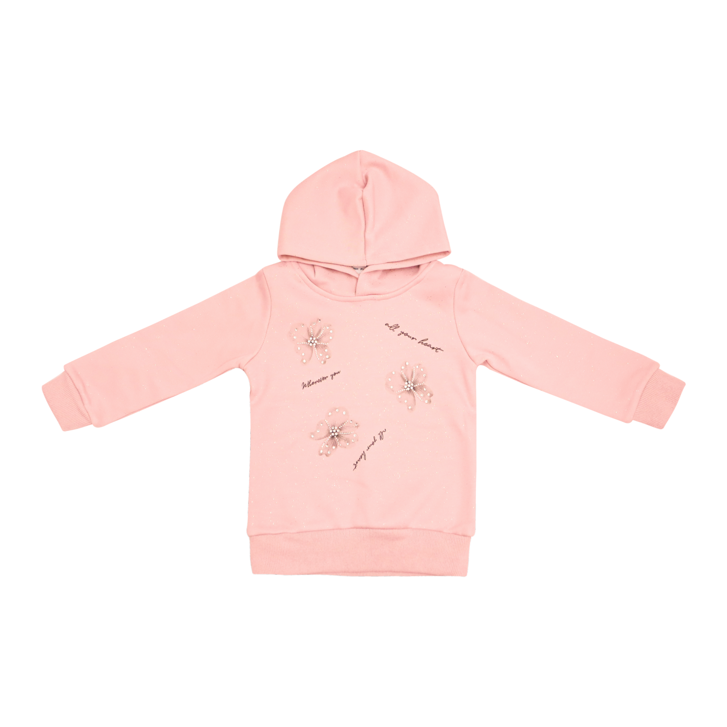 Girls Hoodie Suit Flower Print