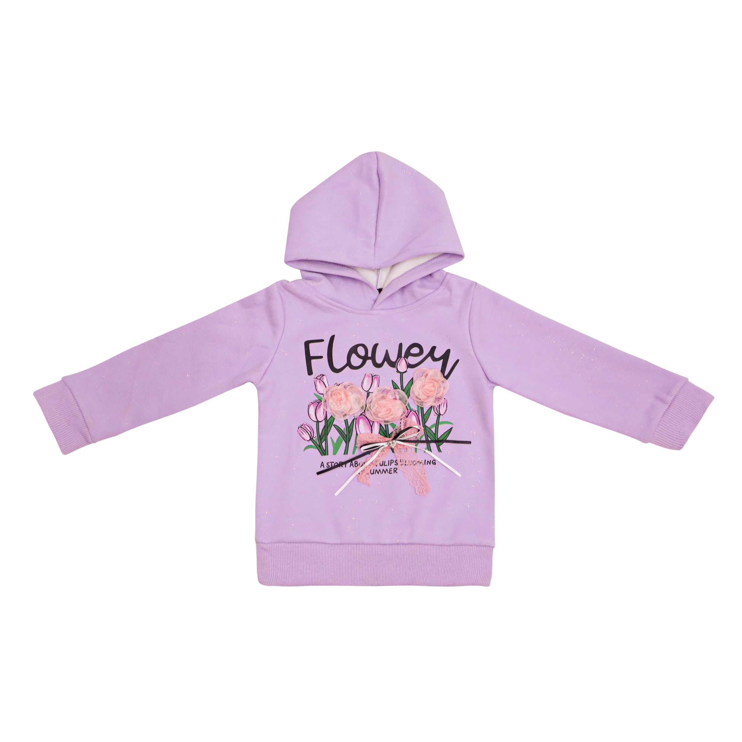 Girls Hoodie Suit Flower Print
