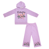 Girls Hoodie Suit Flower Print