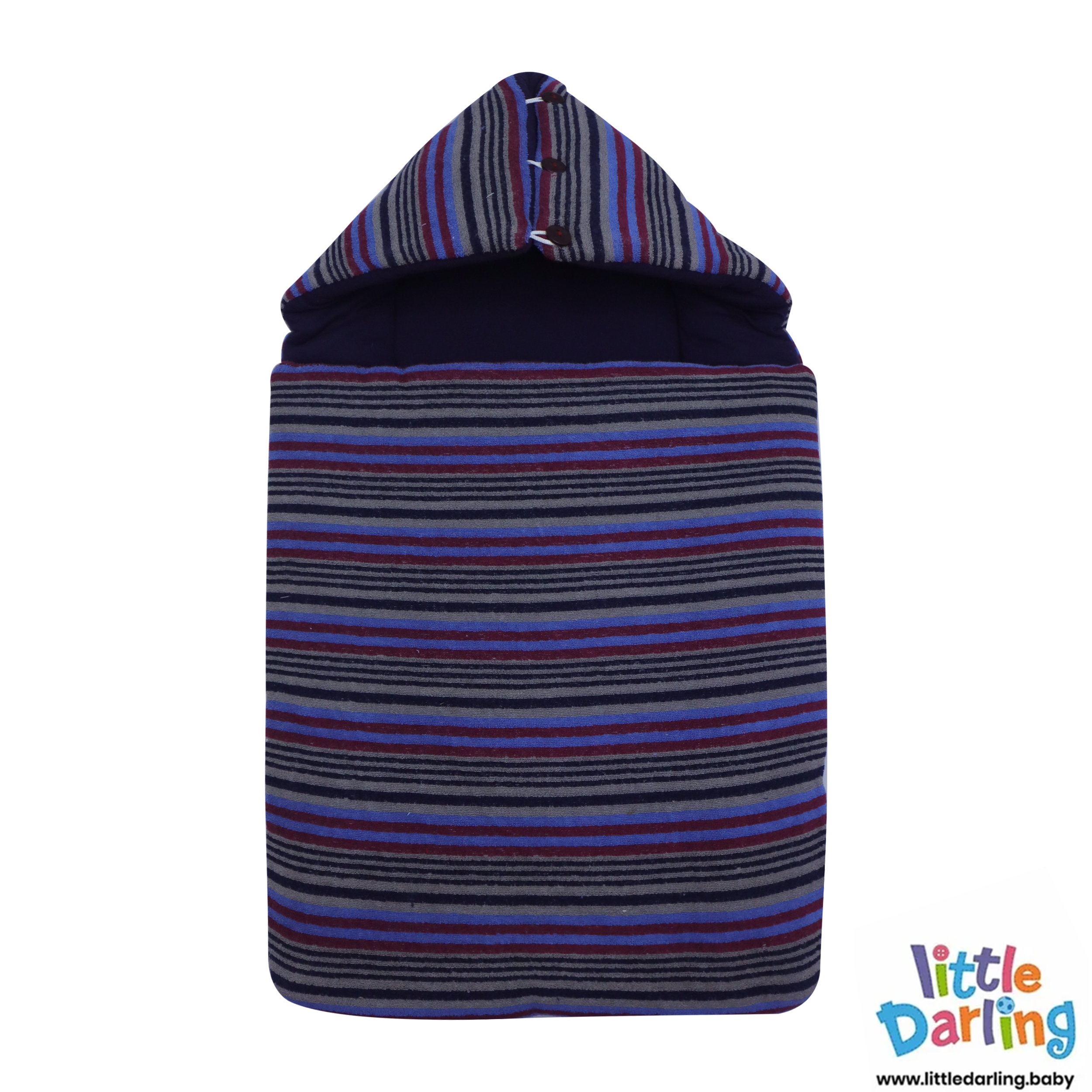 Baby Hooded Carry nest Multi Striped by Little Darling