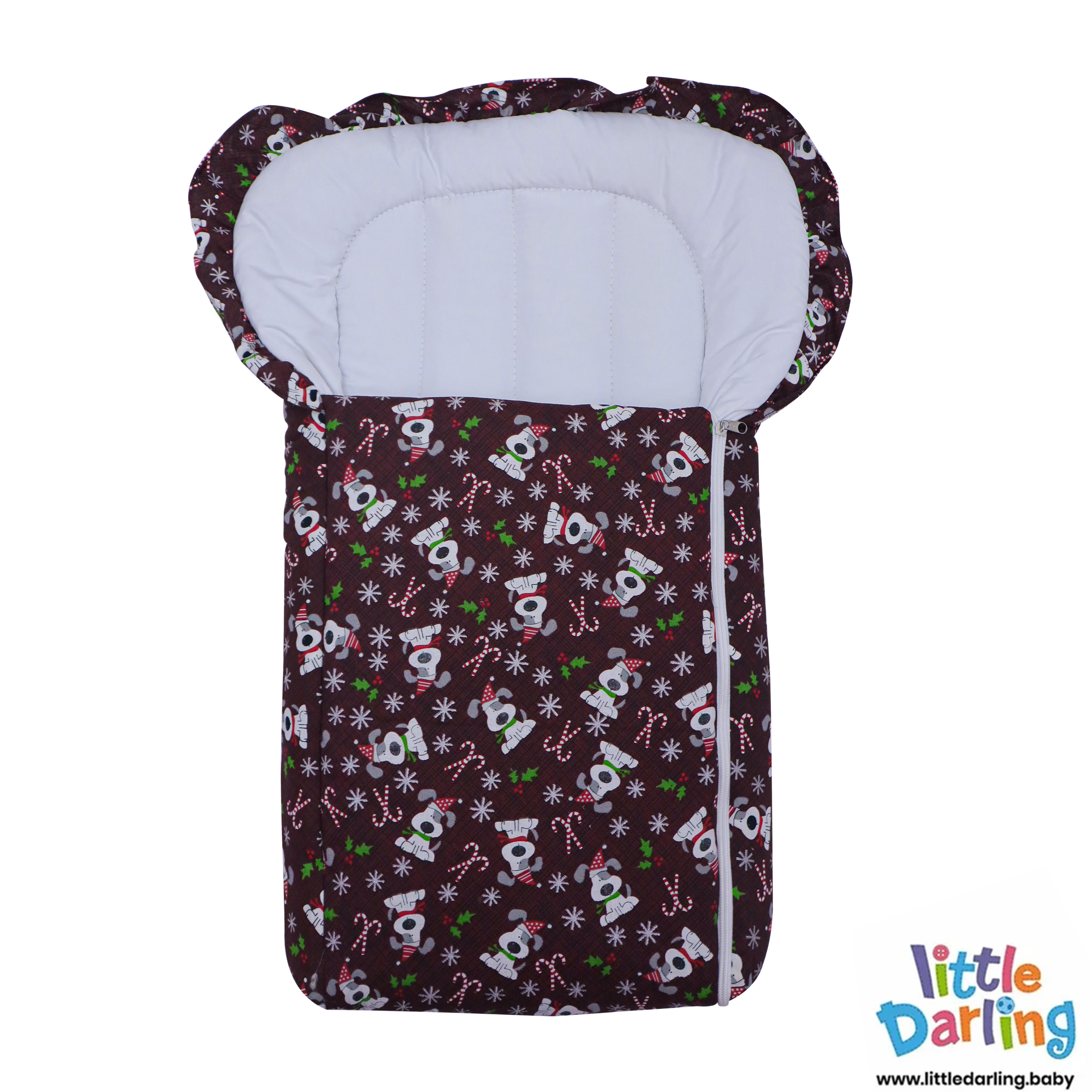 Baby Carry Nest Frill Christmas Print by Little Darling