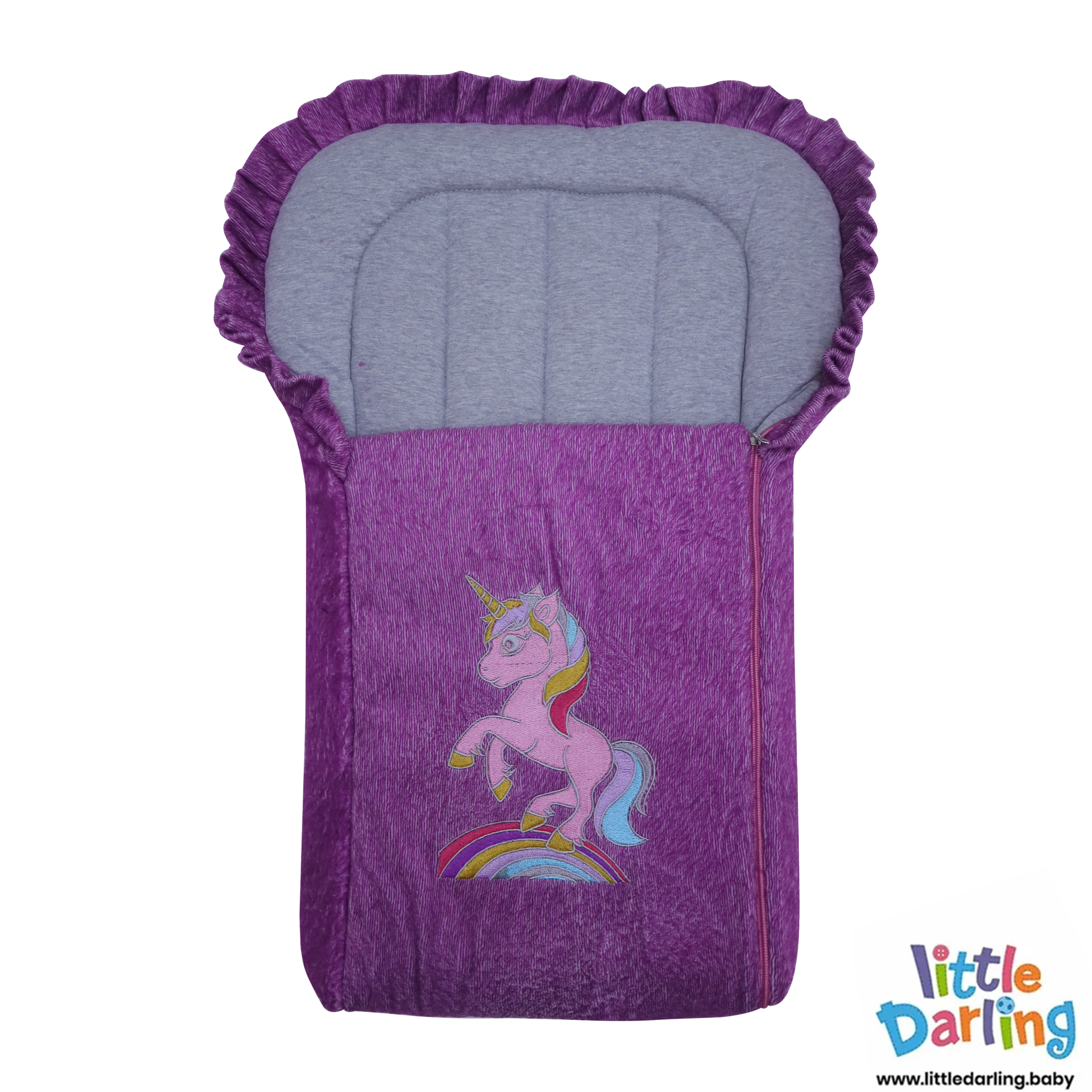 Baby Carry Nest Frill Unicorn Embroidery by Little Darling