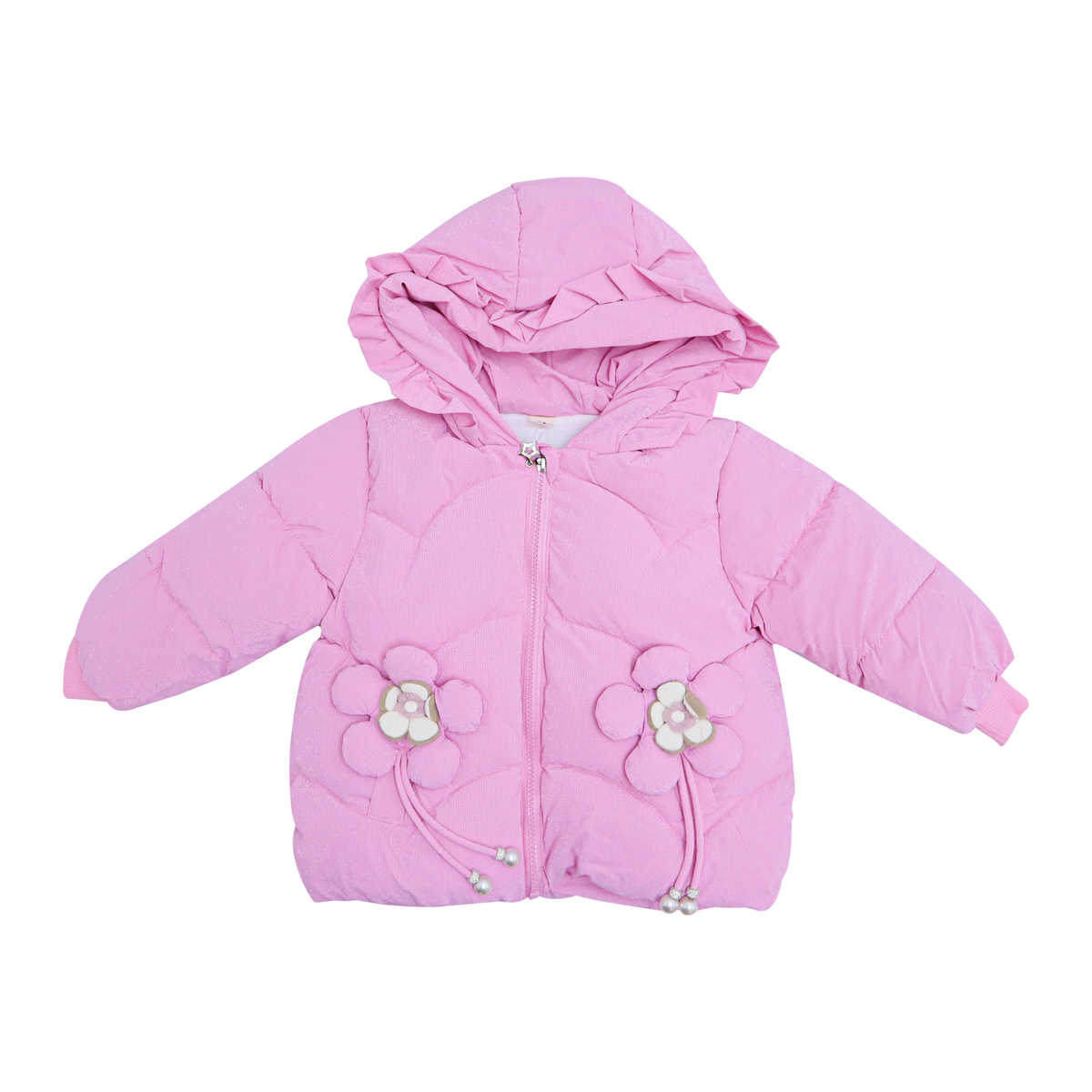 Kids Hooded Puffer Jacket Flower Patch Price in Pakistan
