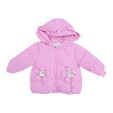 Baby Hooded Puffer Jacket Flower Patch |