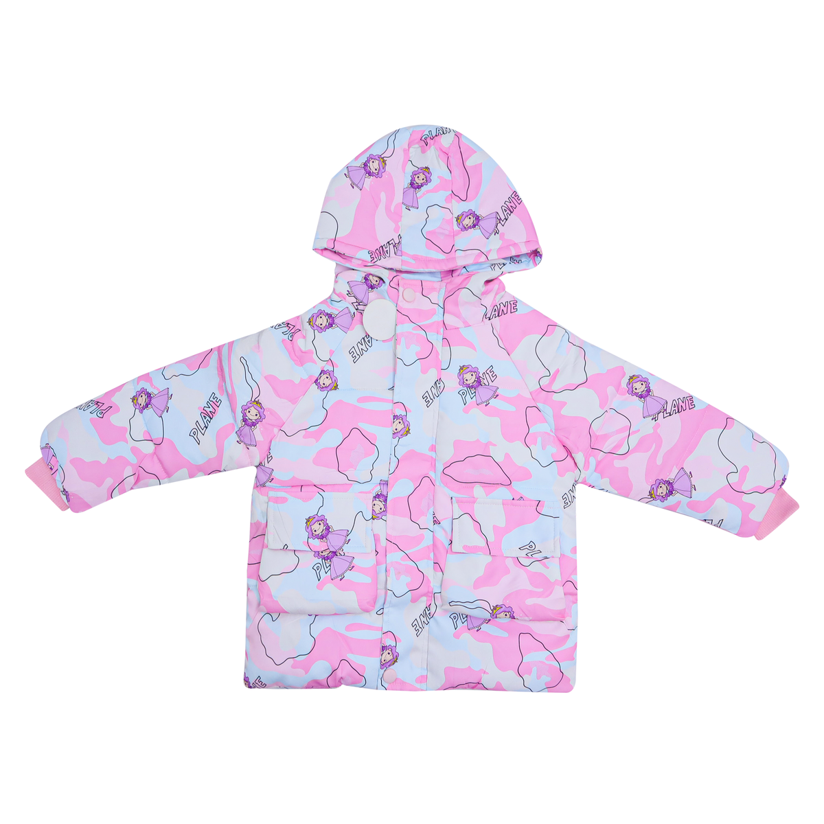 Kids Hooded Puffer Jacket Cartoon Print Price in Pakistan