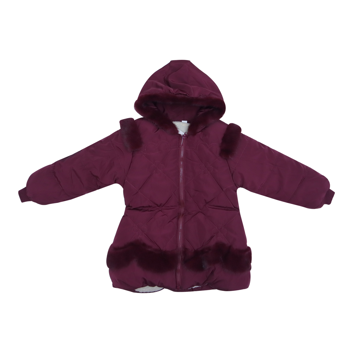 Kids Maroon Hooded Puffer Jacket Price in Pakistan