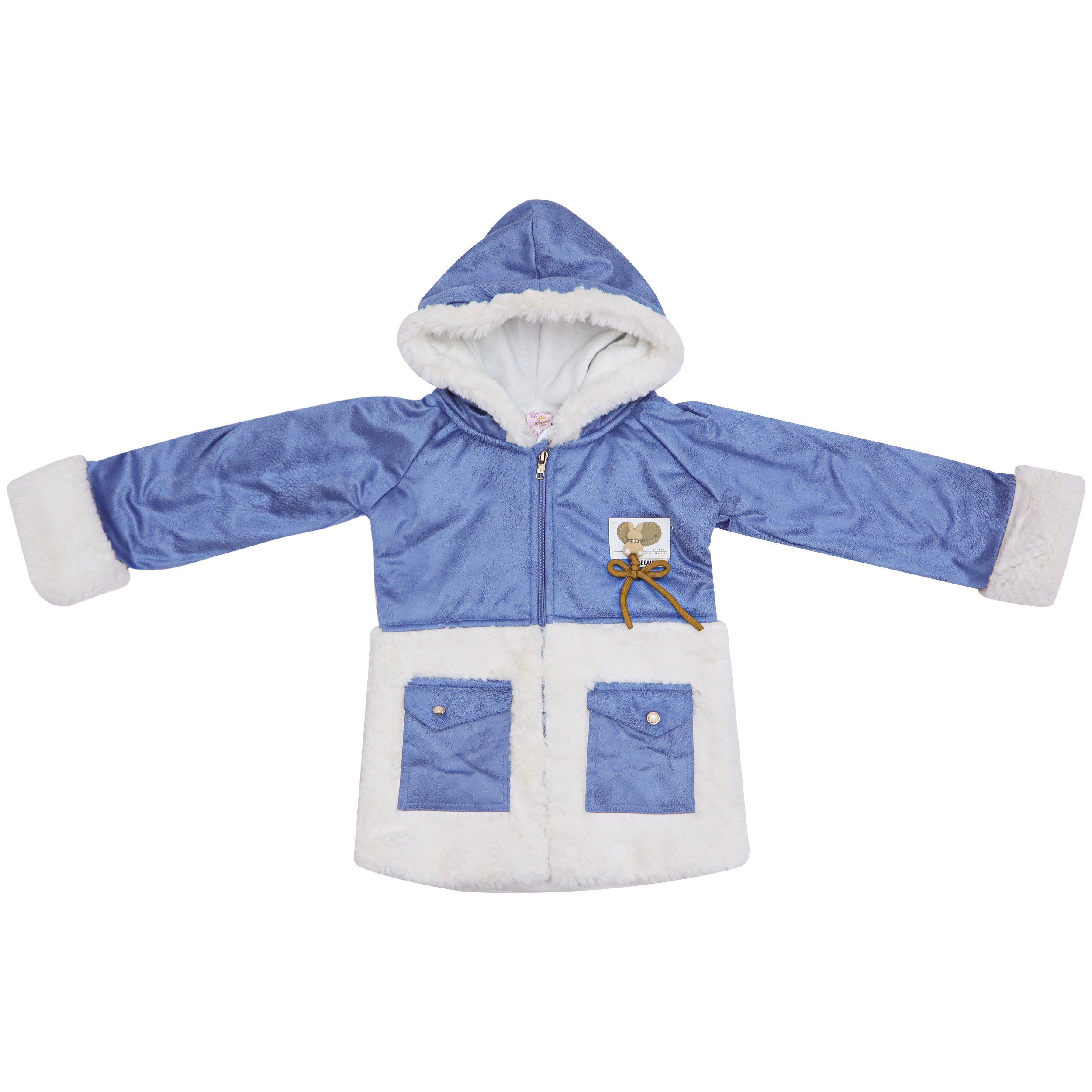 Kids Faux Fur Hooded Jacket