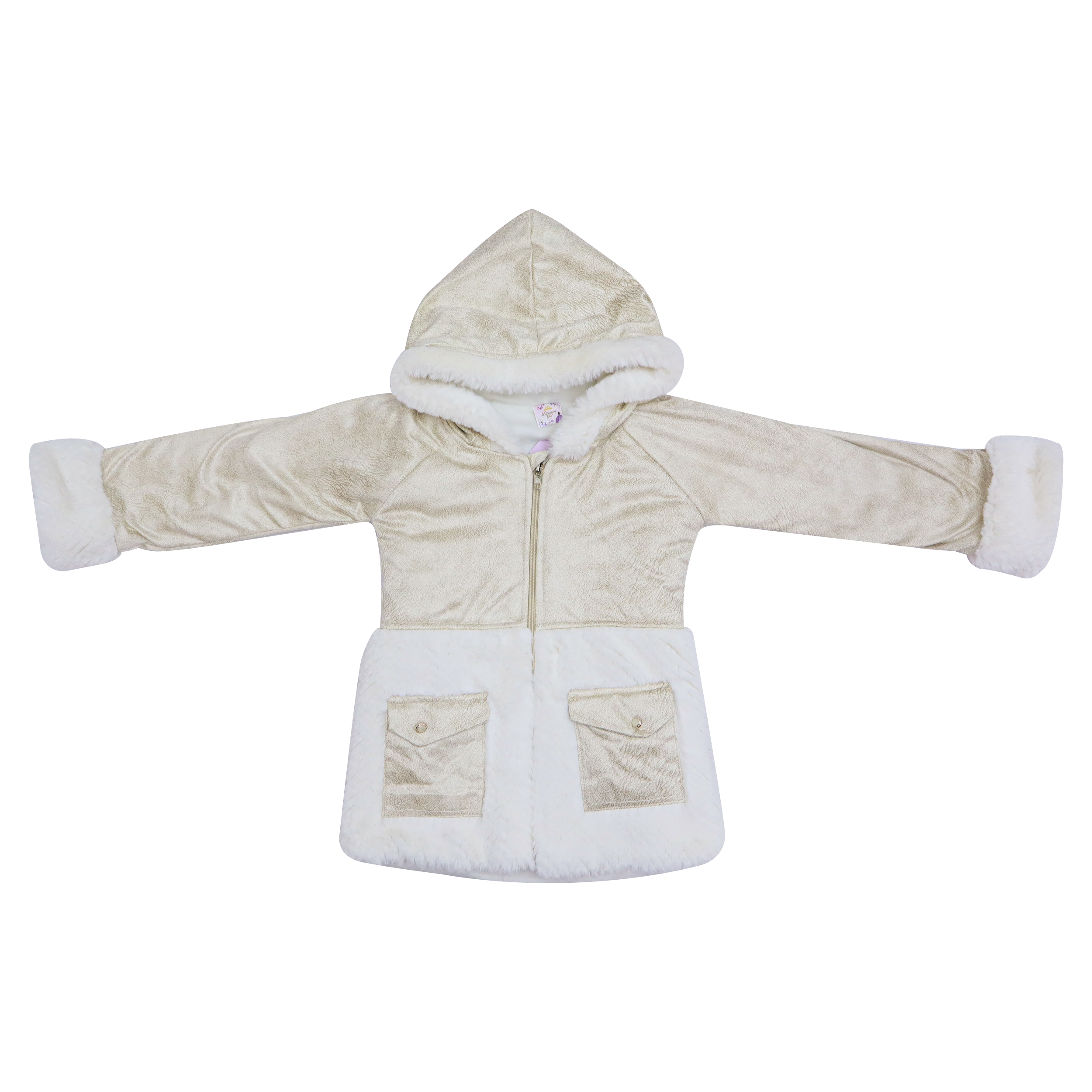 Kids Faux Fur Hooded Jacket