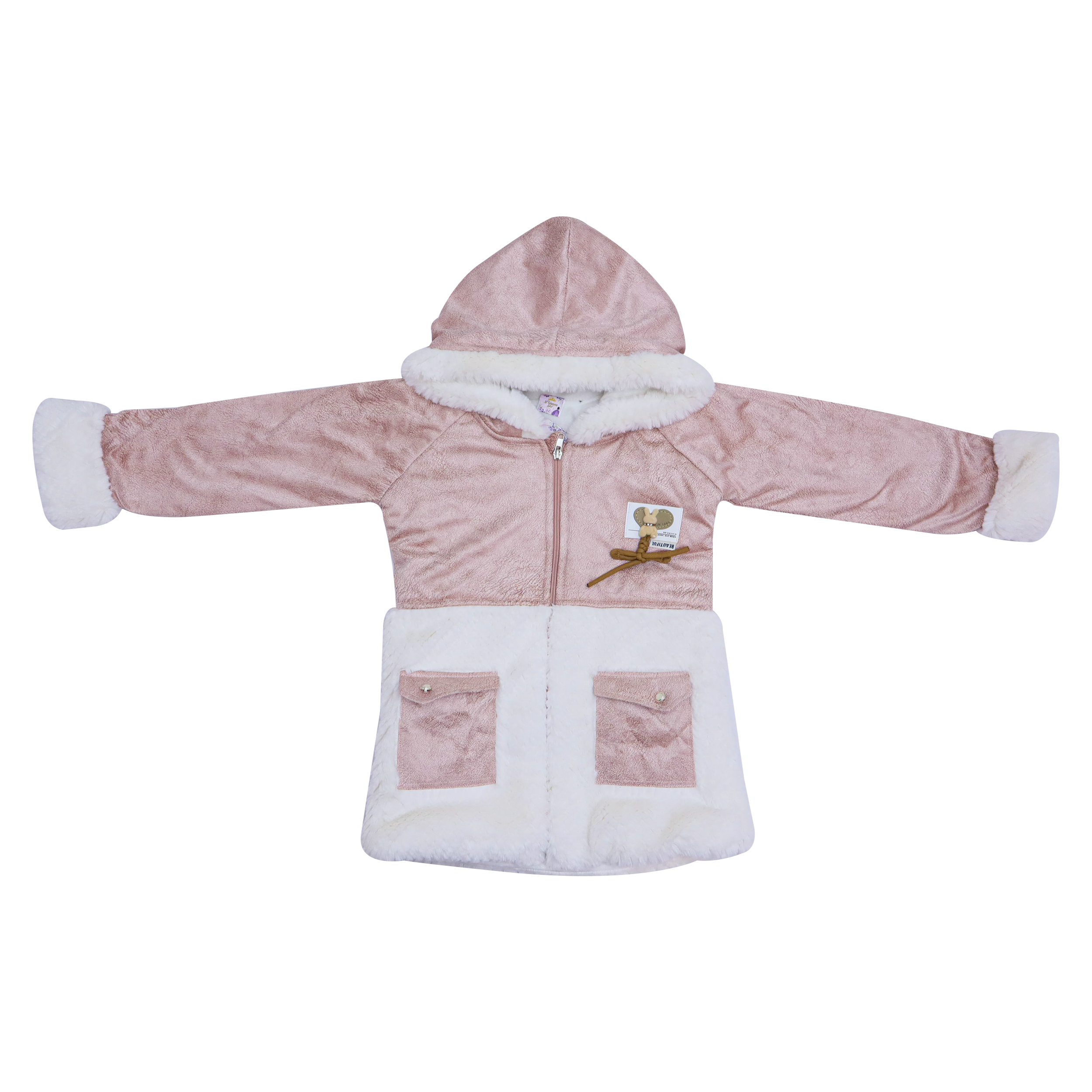 Kids Faux Fur Hooded Jacket