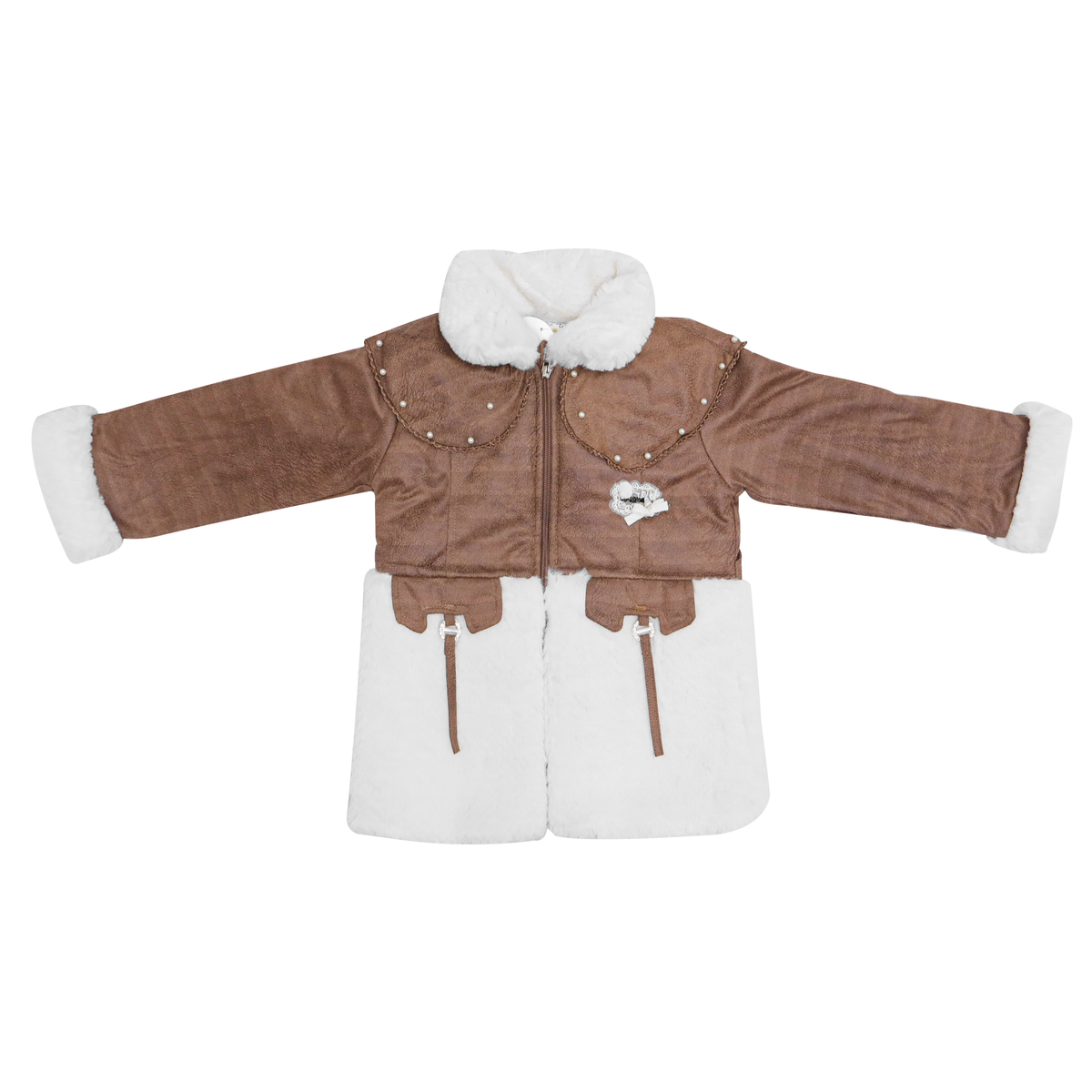 Girls Winter Coat with Faux Fur Trim Price in Pakistan