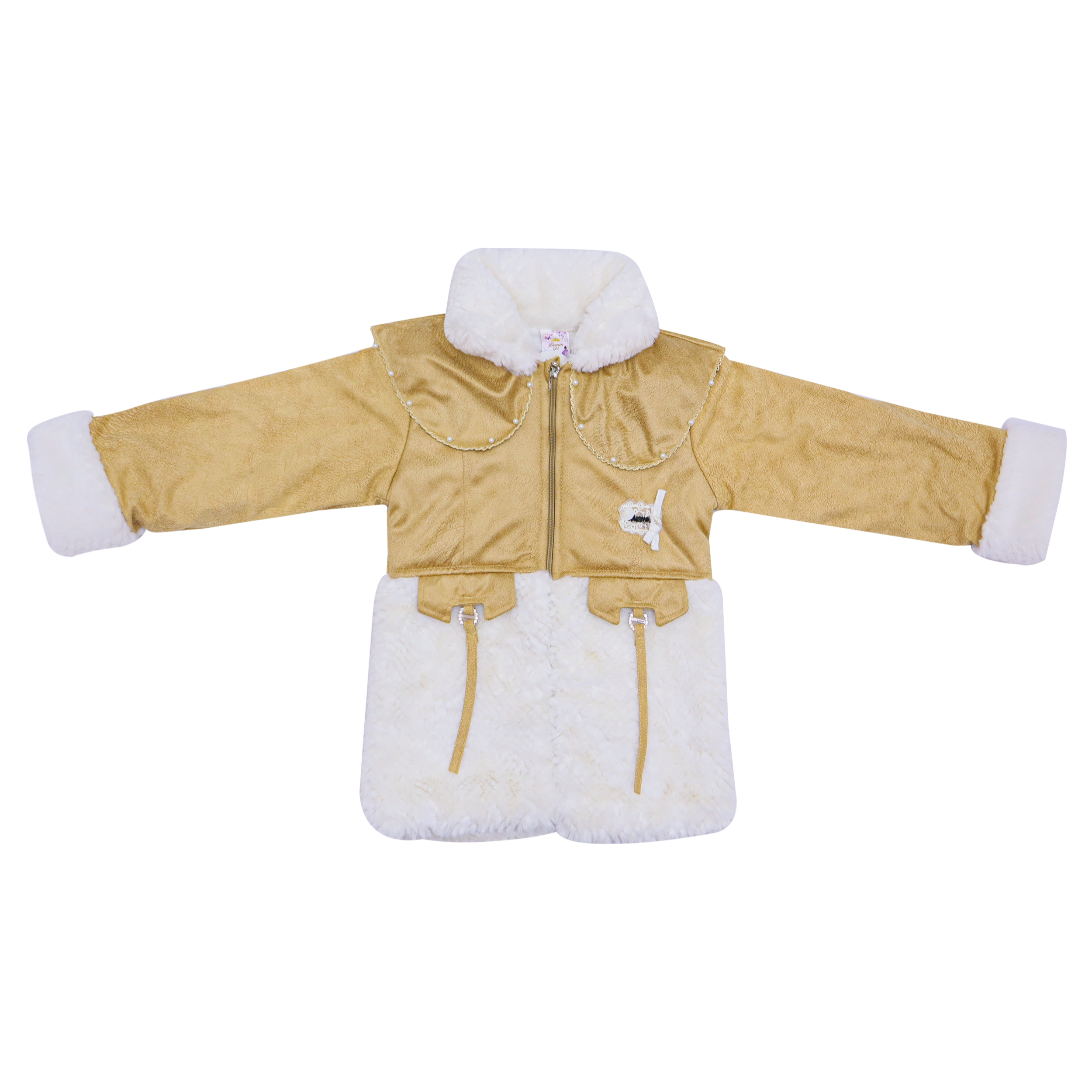 Girls Winter Coat with Faux Fur Trim