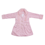 Girls Pink Winter Coat with Faux Fur Trim