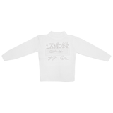 Baby Girl White Knit Sweater with Crystal Print