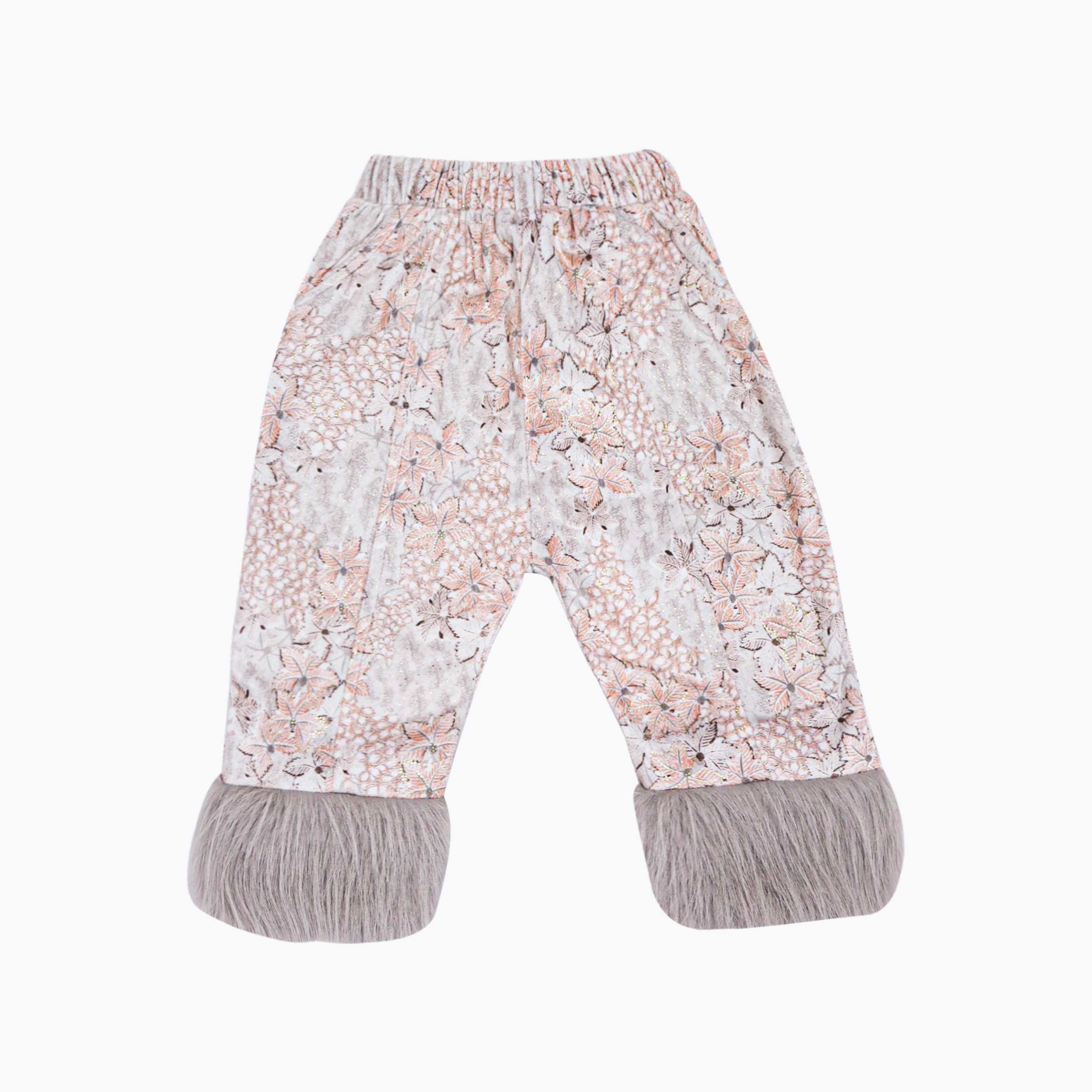 Girls Floral Winter Suit with Fur