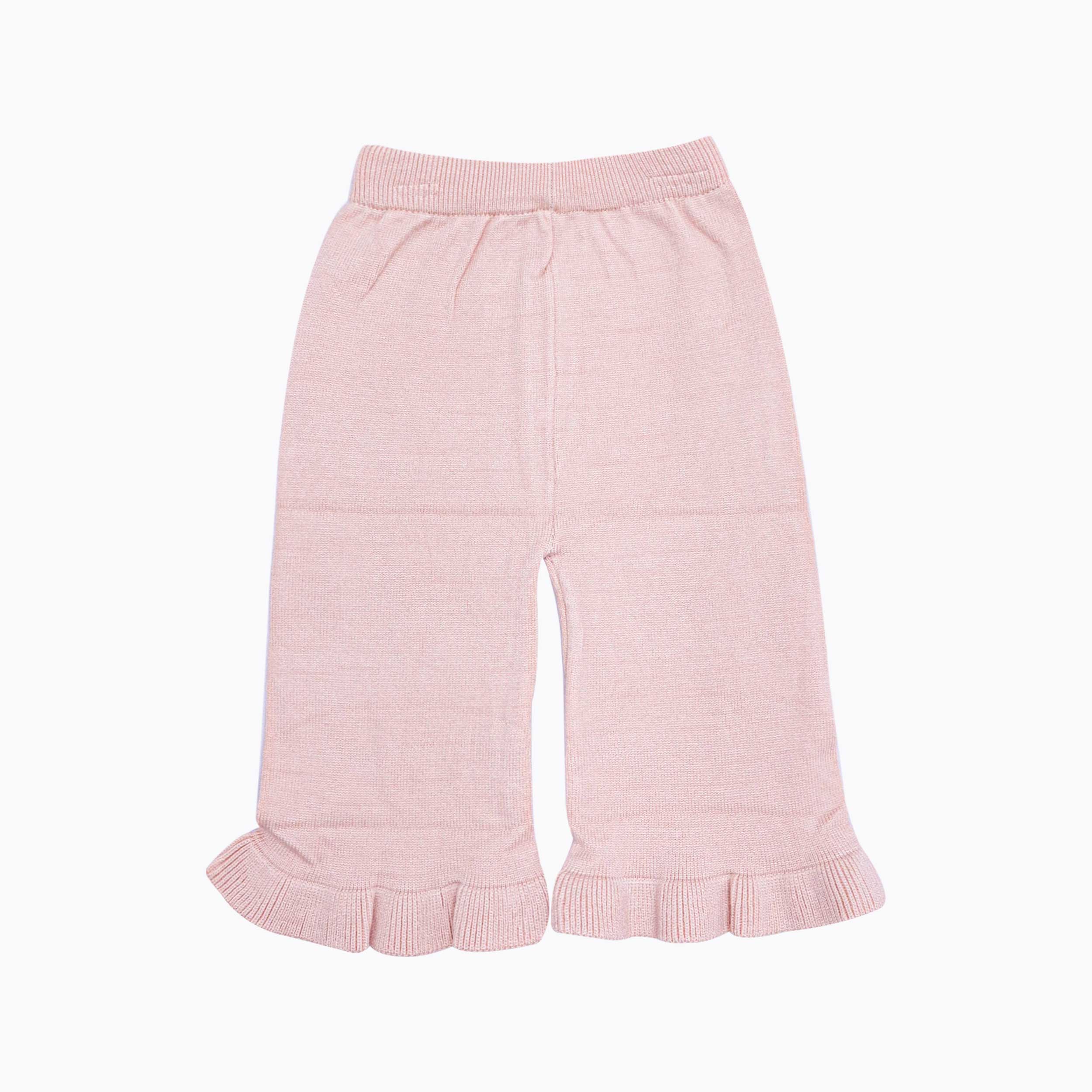 Baby Pink Knit Ruffle Set