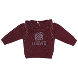 Girls Maroon Knitted Winter Set