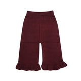 Girls Maroon Knitted Winter Set