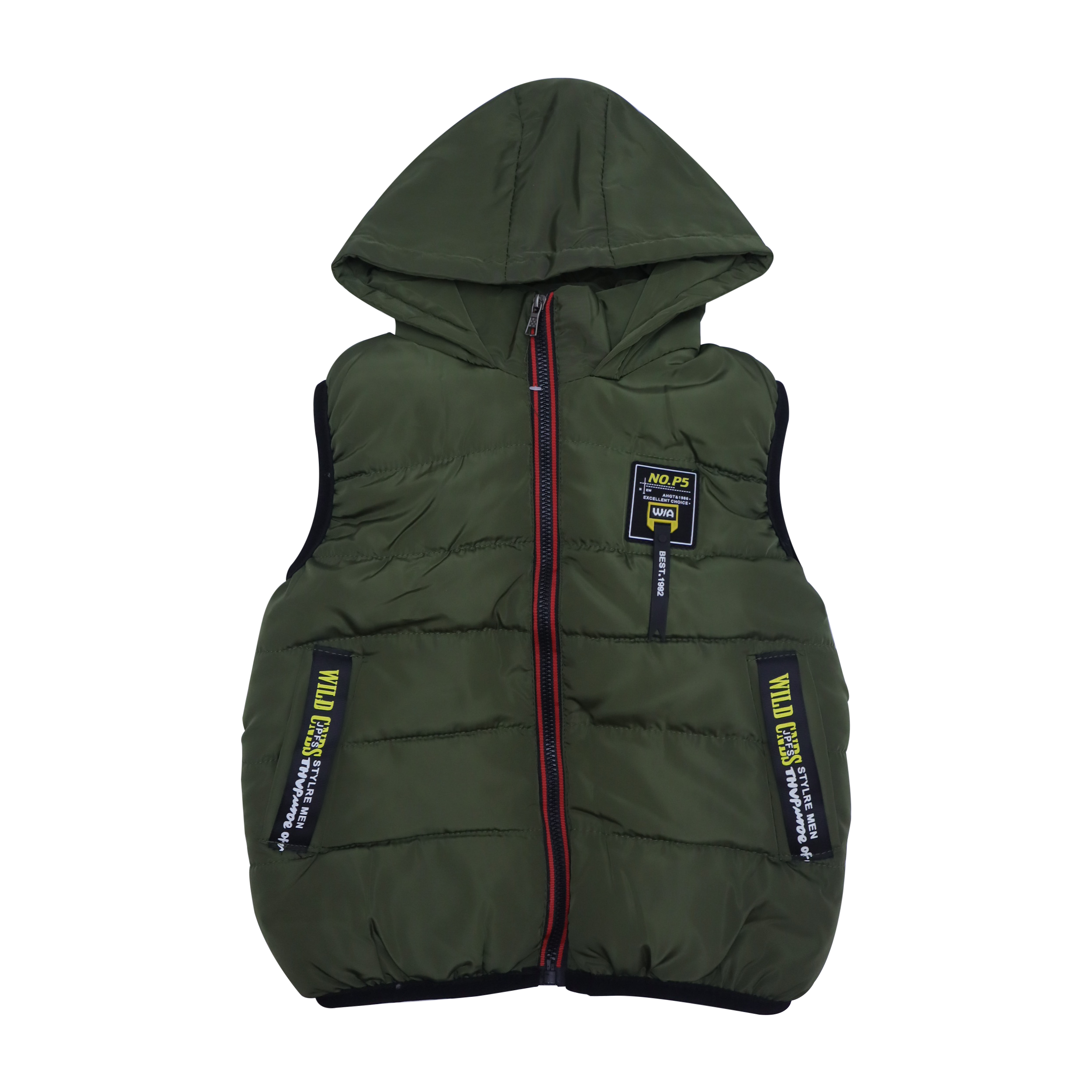 Kids Hooded Fur & Puffer Sleveeless jacket