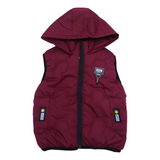 Kids Puffer & Fur Hooded Jacket Sleeveless