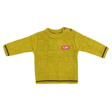 Kids Knit Sweater with Lower Parrot Green