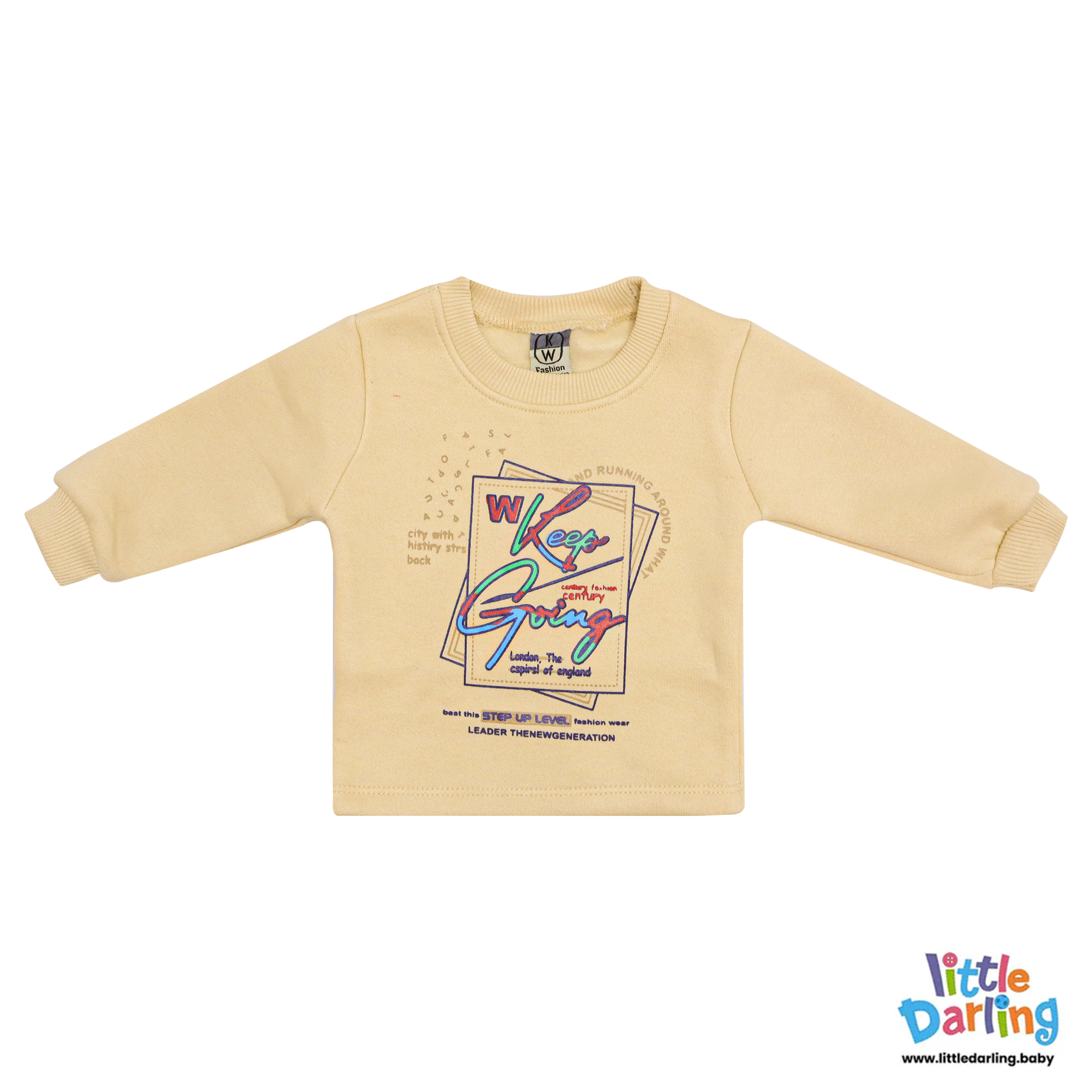 Kids Printed Sweatshirt & Jogger Set Beige & Navy