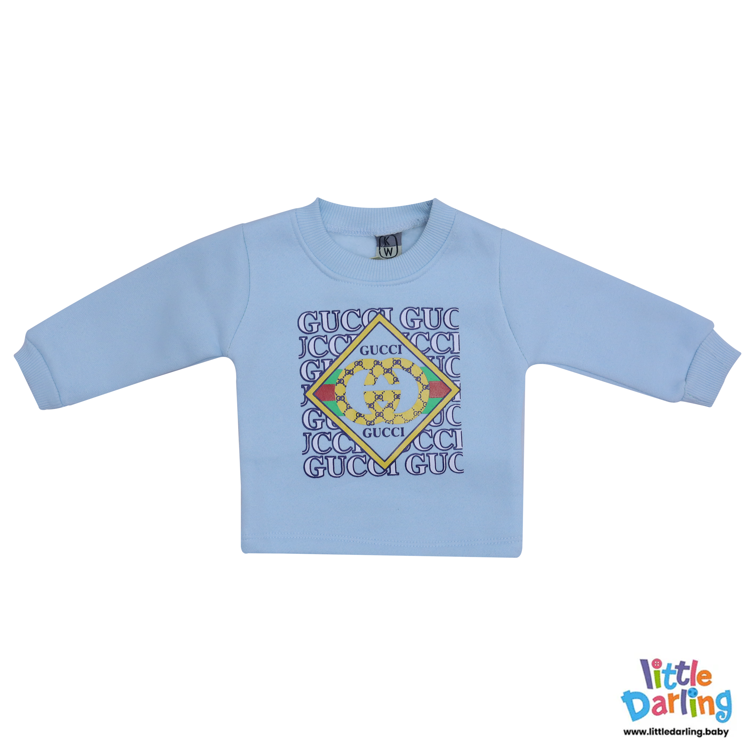Kids Printed Sweatshirt & Jogger Set Sky Blue & Navy