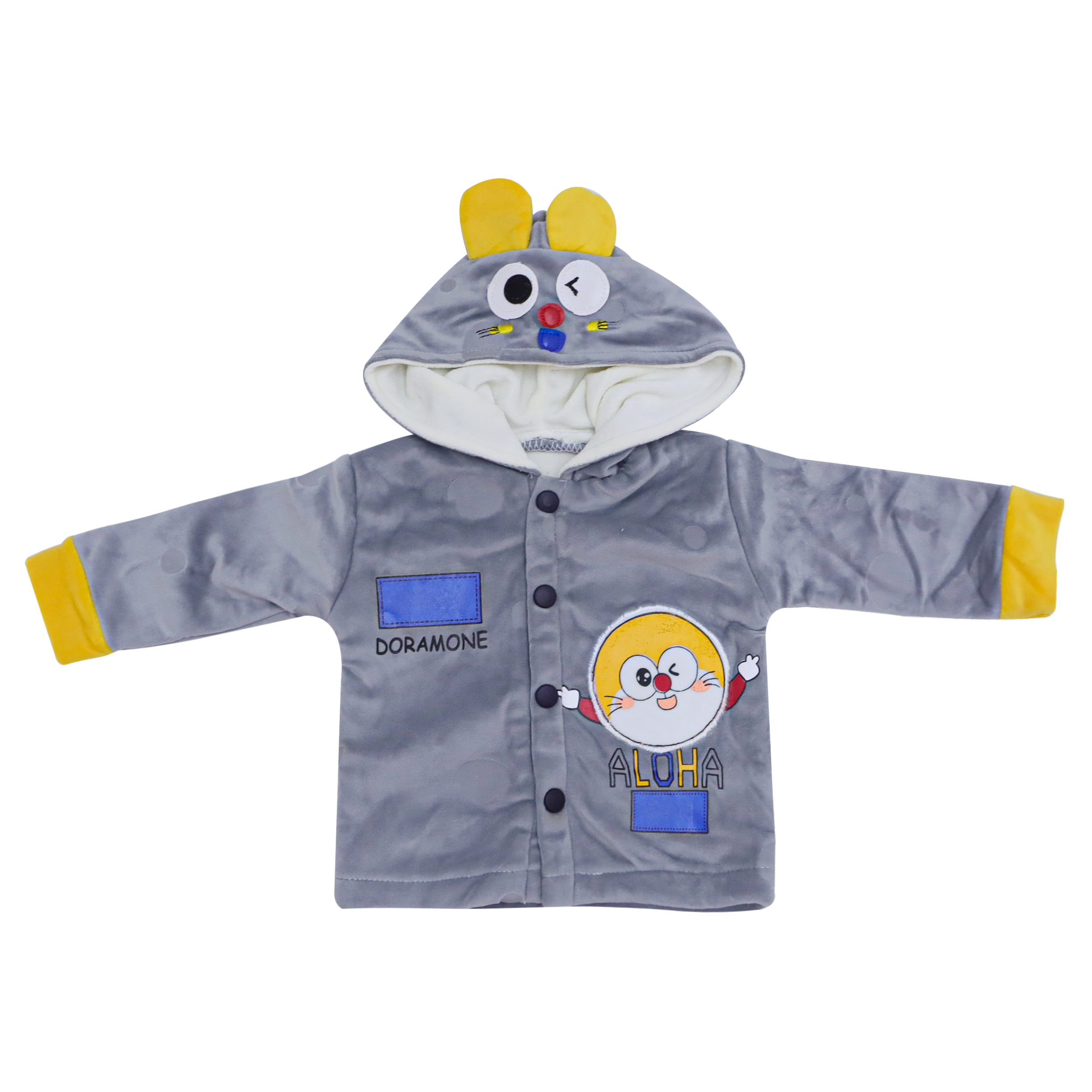 Baby Doraemon Embossed Velvet Hoodie by Trendz