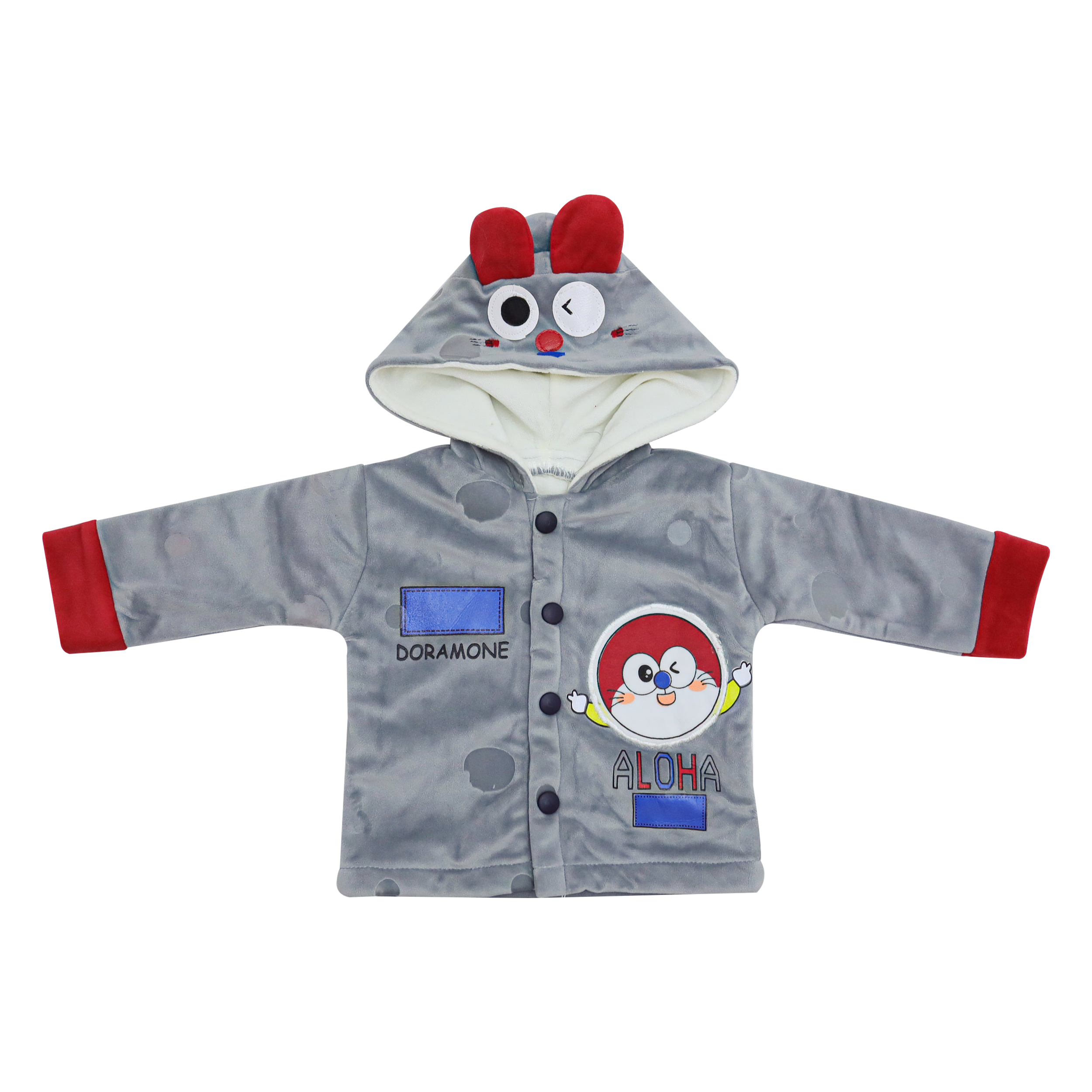 Baby Doraemon Embossed Velvet Hoodie by Trendz