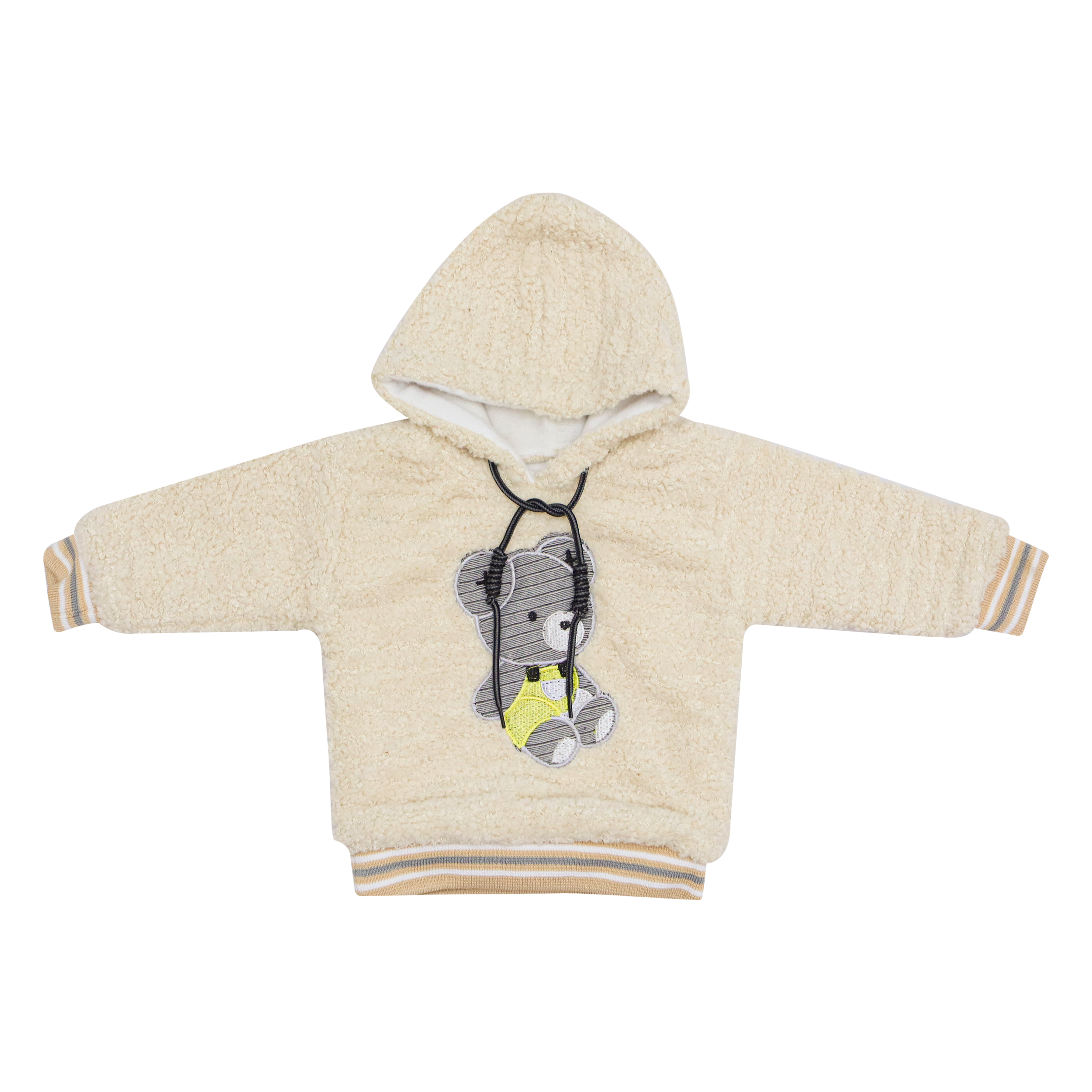 Baby Hooded Fur Suit Bear Embossed by Little Darling