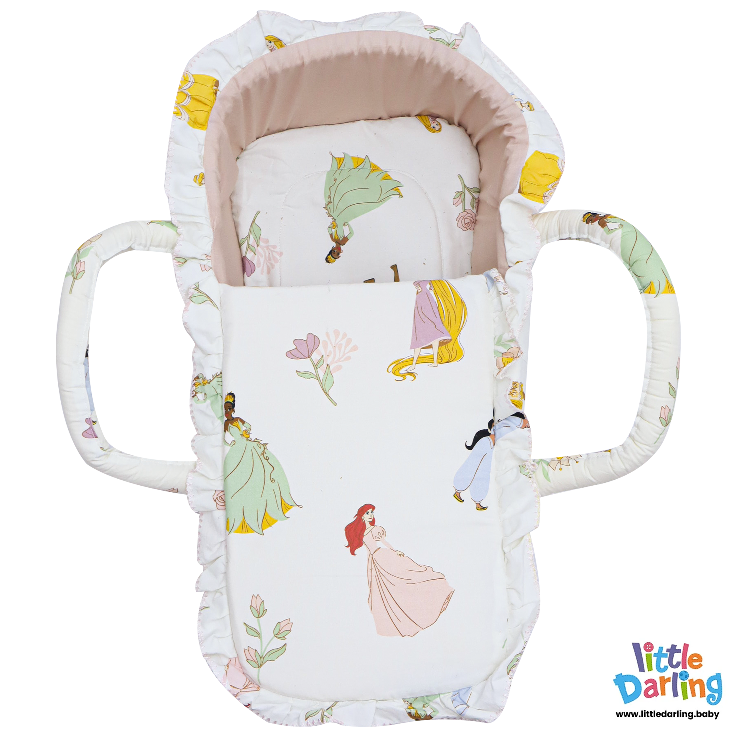 Infant Moses Basket Soft Princess Theme Print by Little Darling