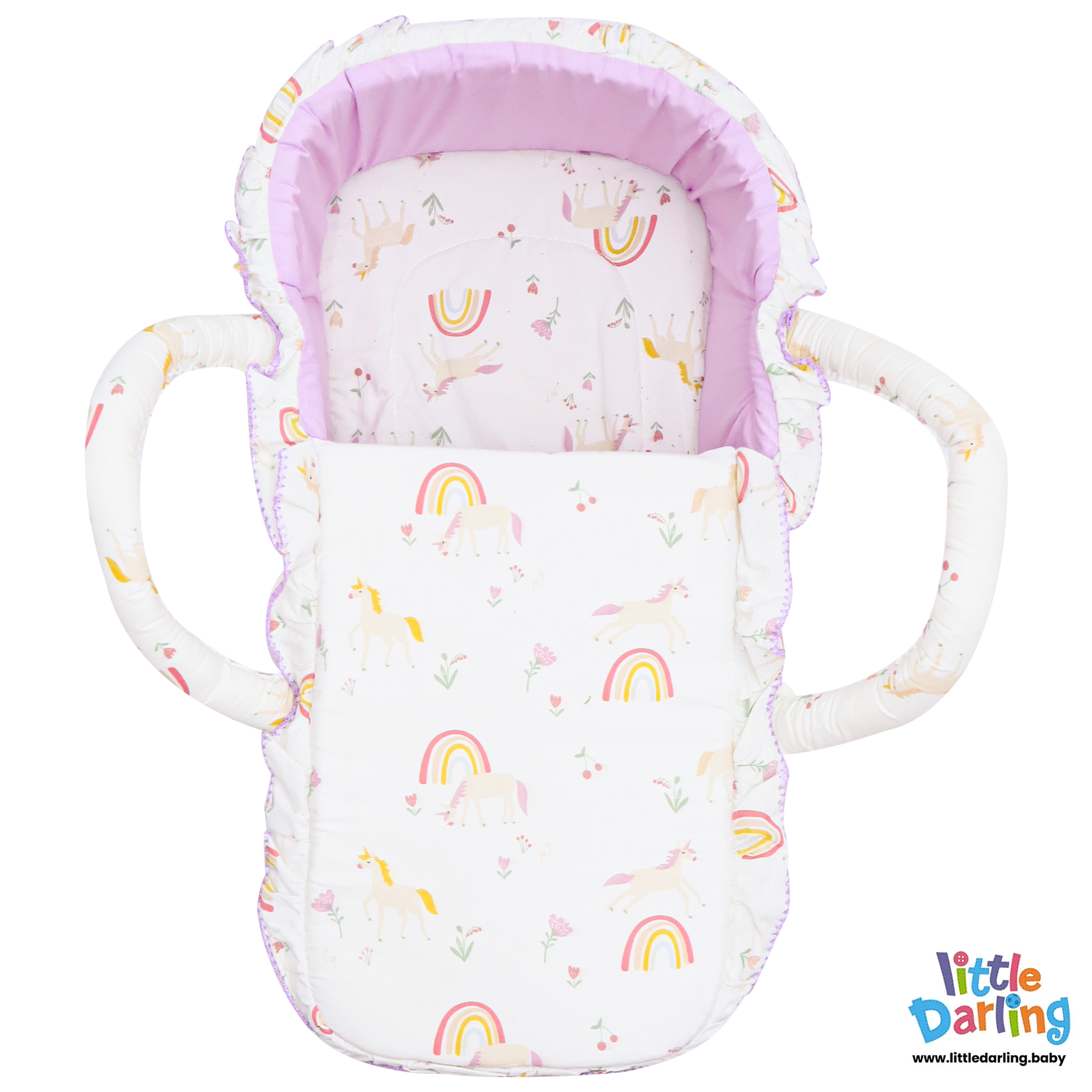 Infant Moses Basket Unicorn Print by Little Darling