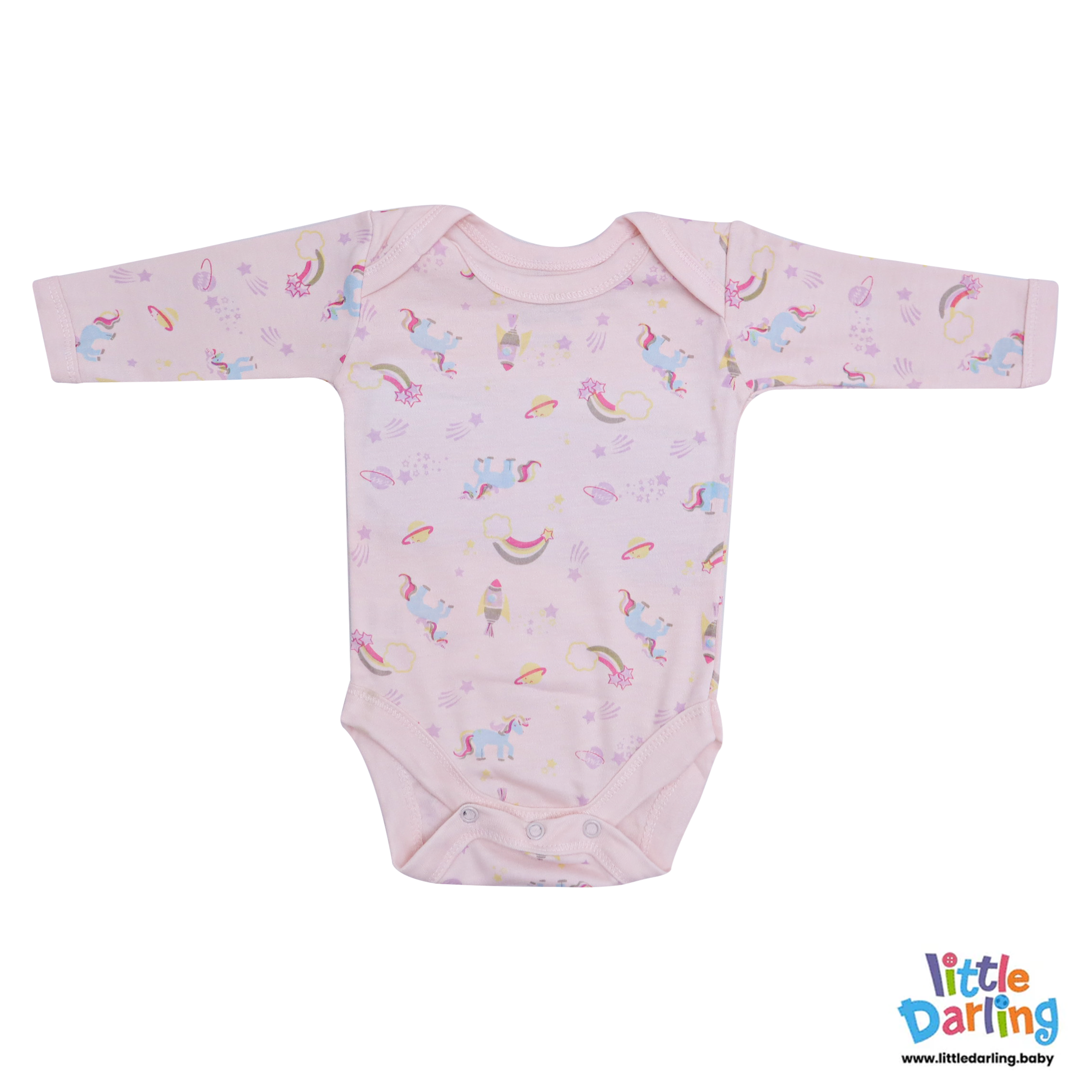 Baby Bodysuit Pk Of 3 Full Sleeve Unicorn by Little Darling