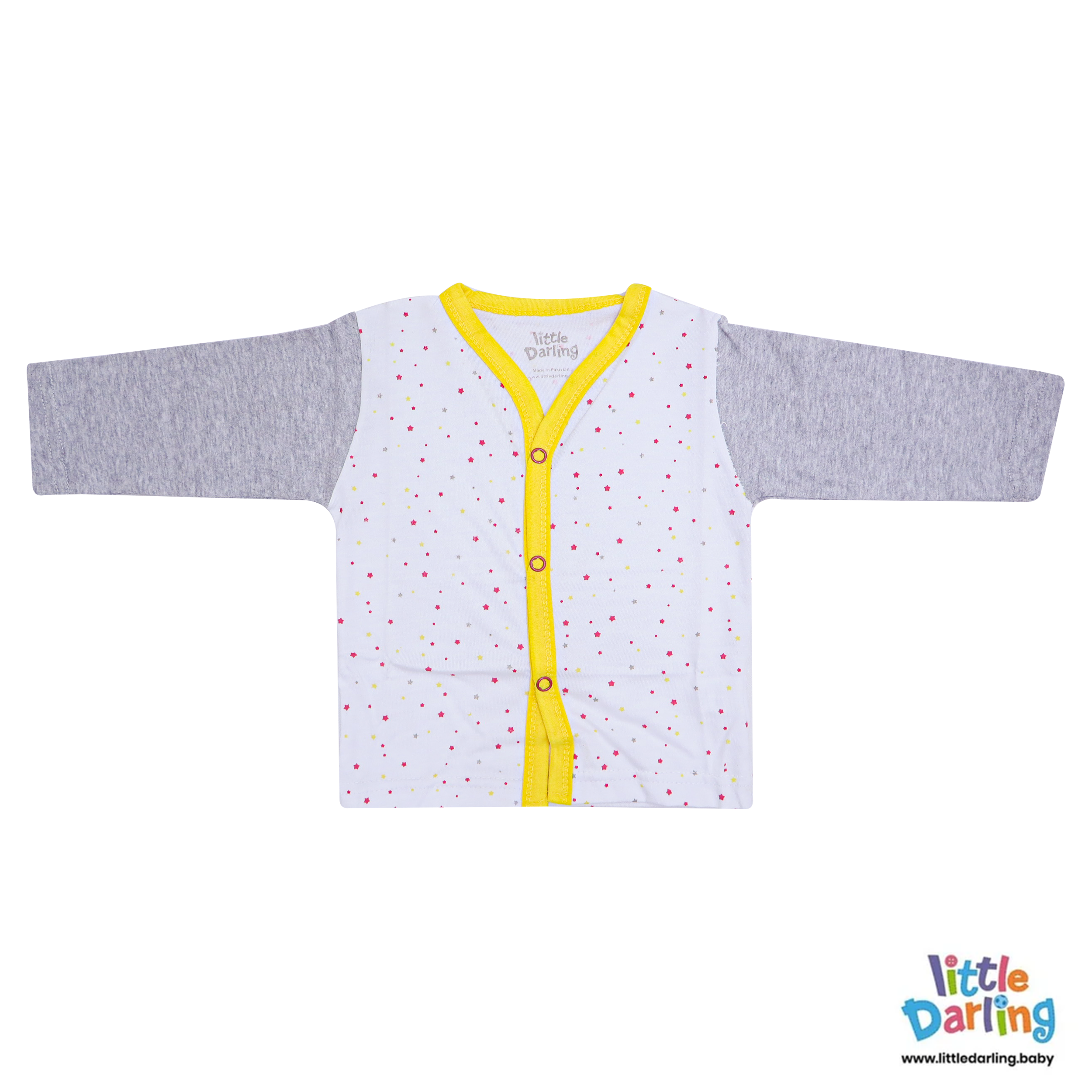 Baby Night Suit Star Print Grey Color by Little Darling