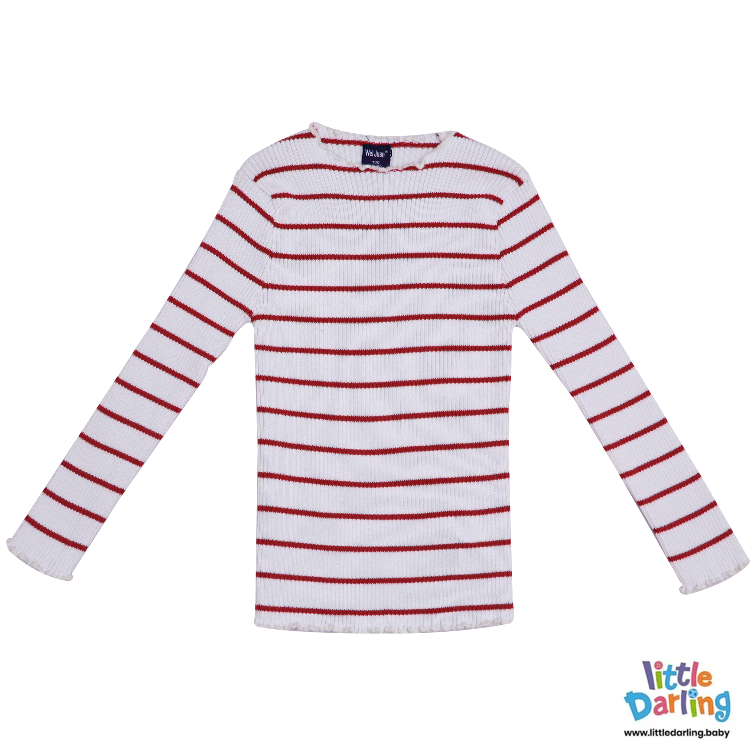 Baby High Neck Red Striped by Little Darling